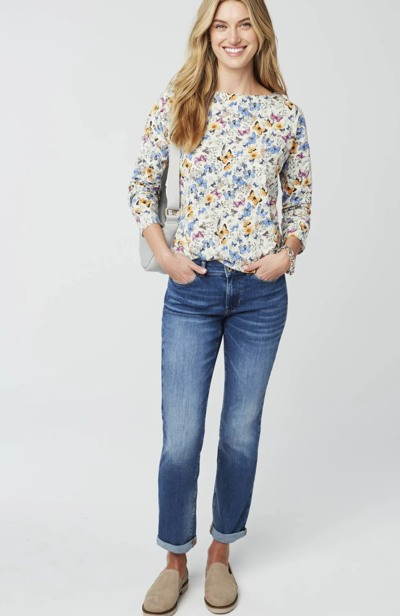 J.Jill Relaxed Boat-Neck Tee Hot