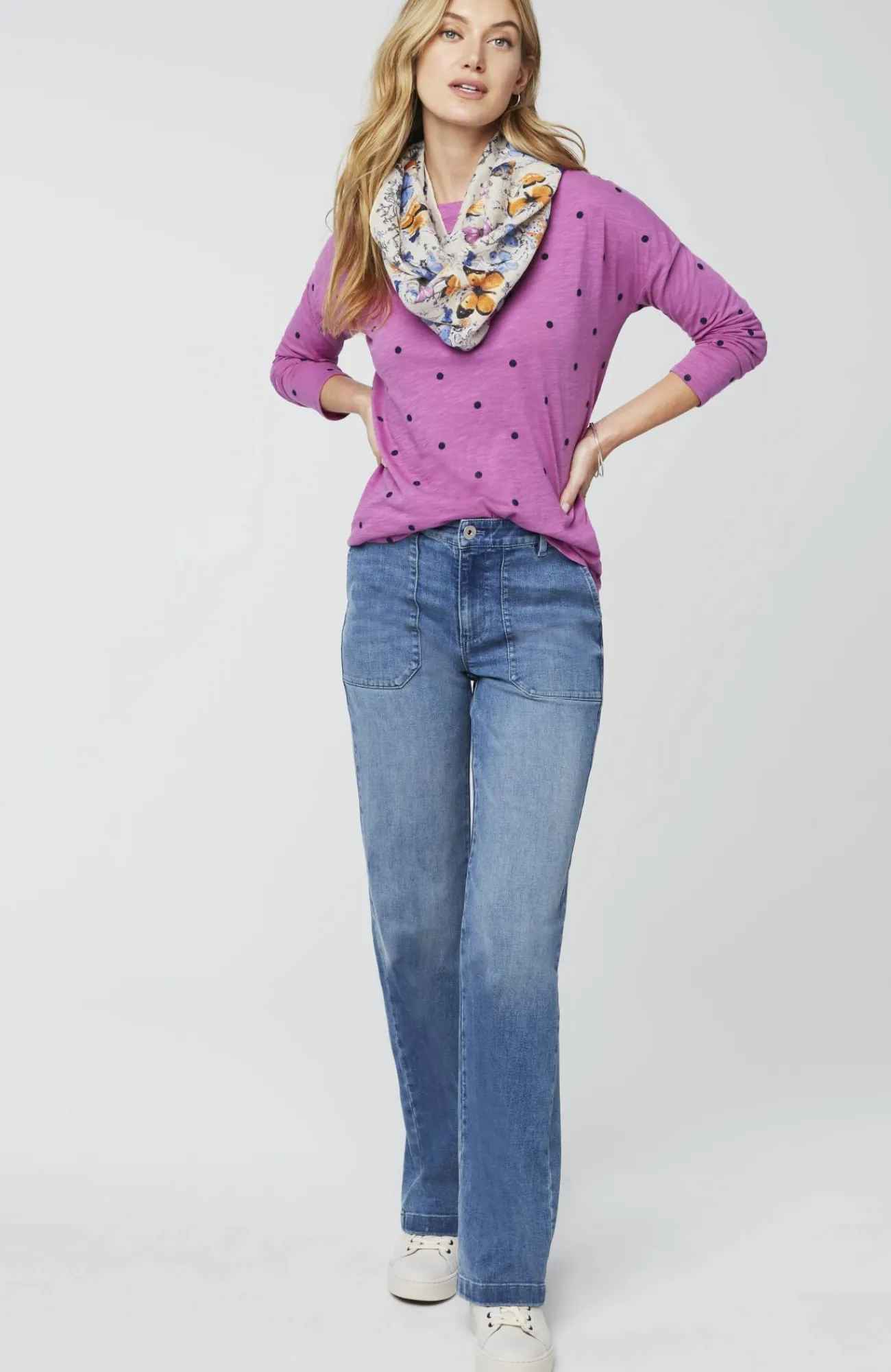 J.Jill Relaxed Boat-Neck Tee Hot