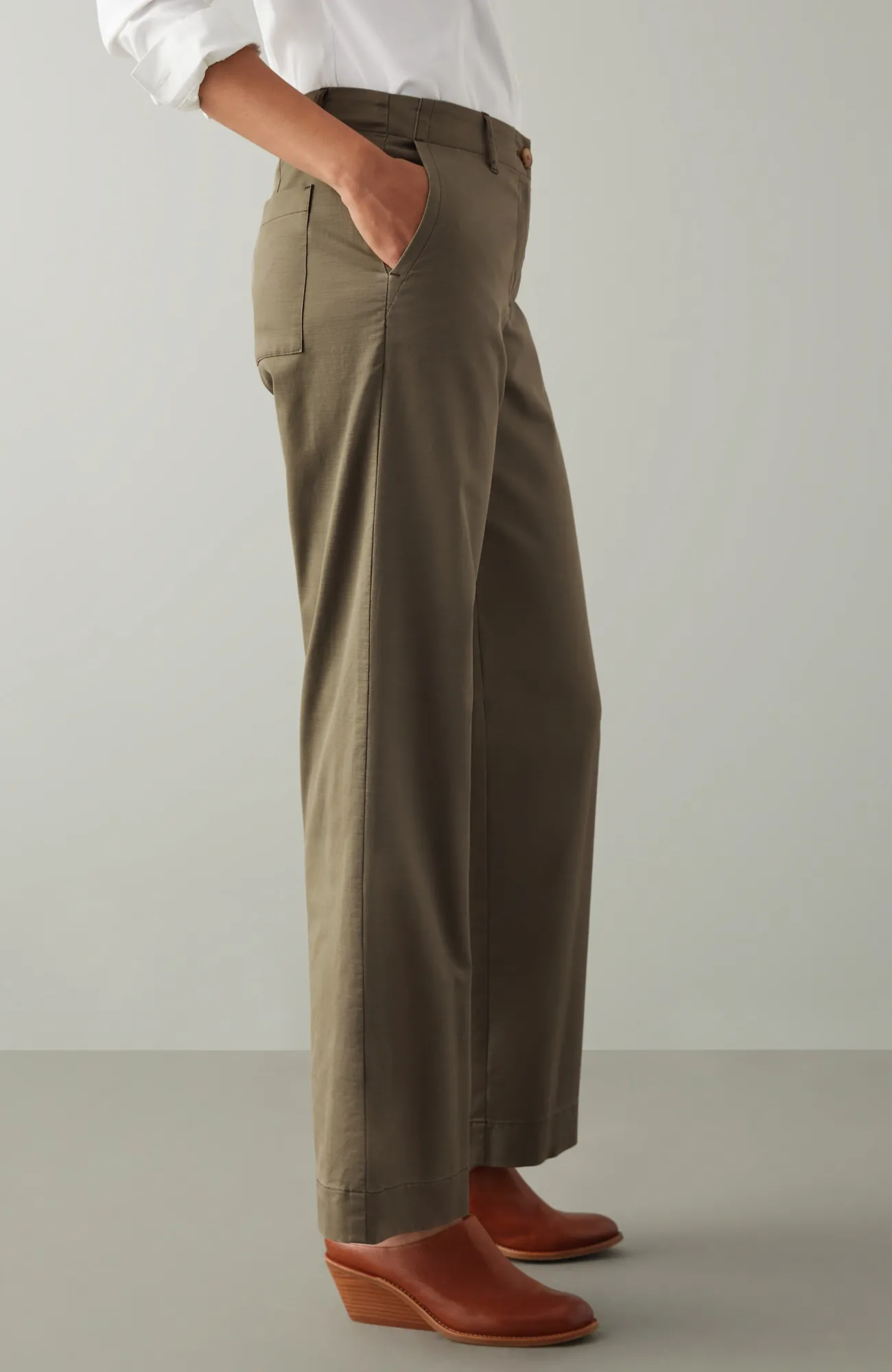 J.Jill Relaxed Chino Wide-Leg Pants Light Greenwood Best Sale