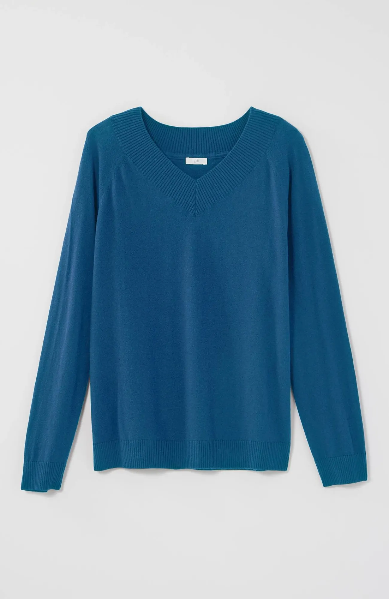 J.Jill Ribbed-Border V-Neck Sweater Shop
