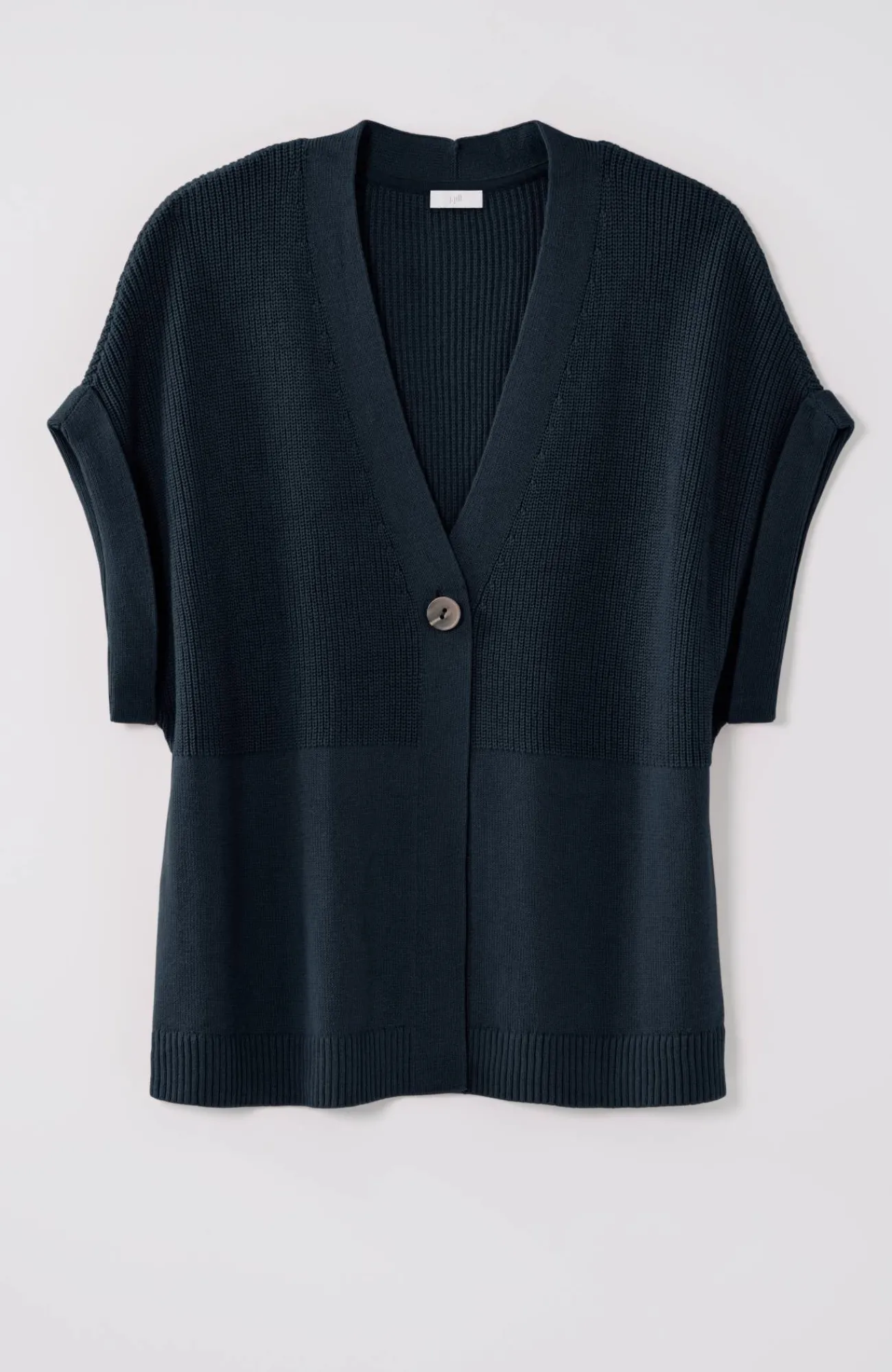J.Jill Ribbed-Detail Short-Sleeve Cardi Flash Sale