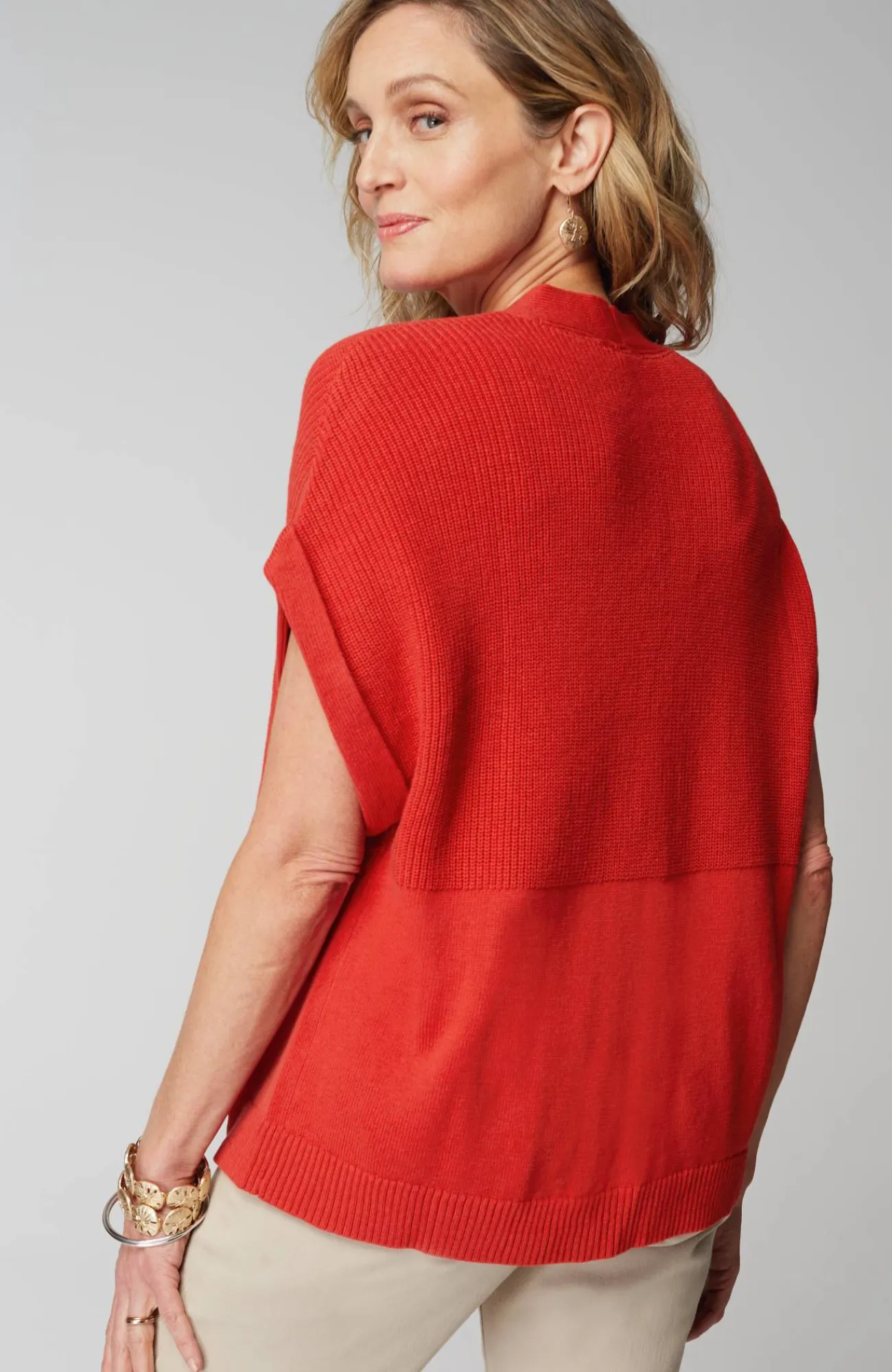 J.Jill Ribbed-Detail Short-Sleeve Cardi Flash Sale