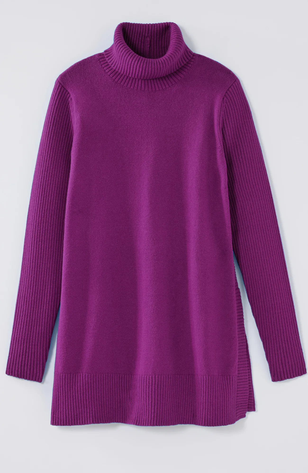 J.Jill Ribbed-Sleeves Turtleneck Sweater Fashion