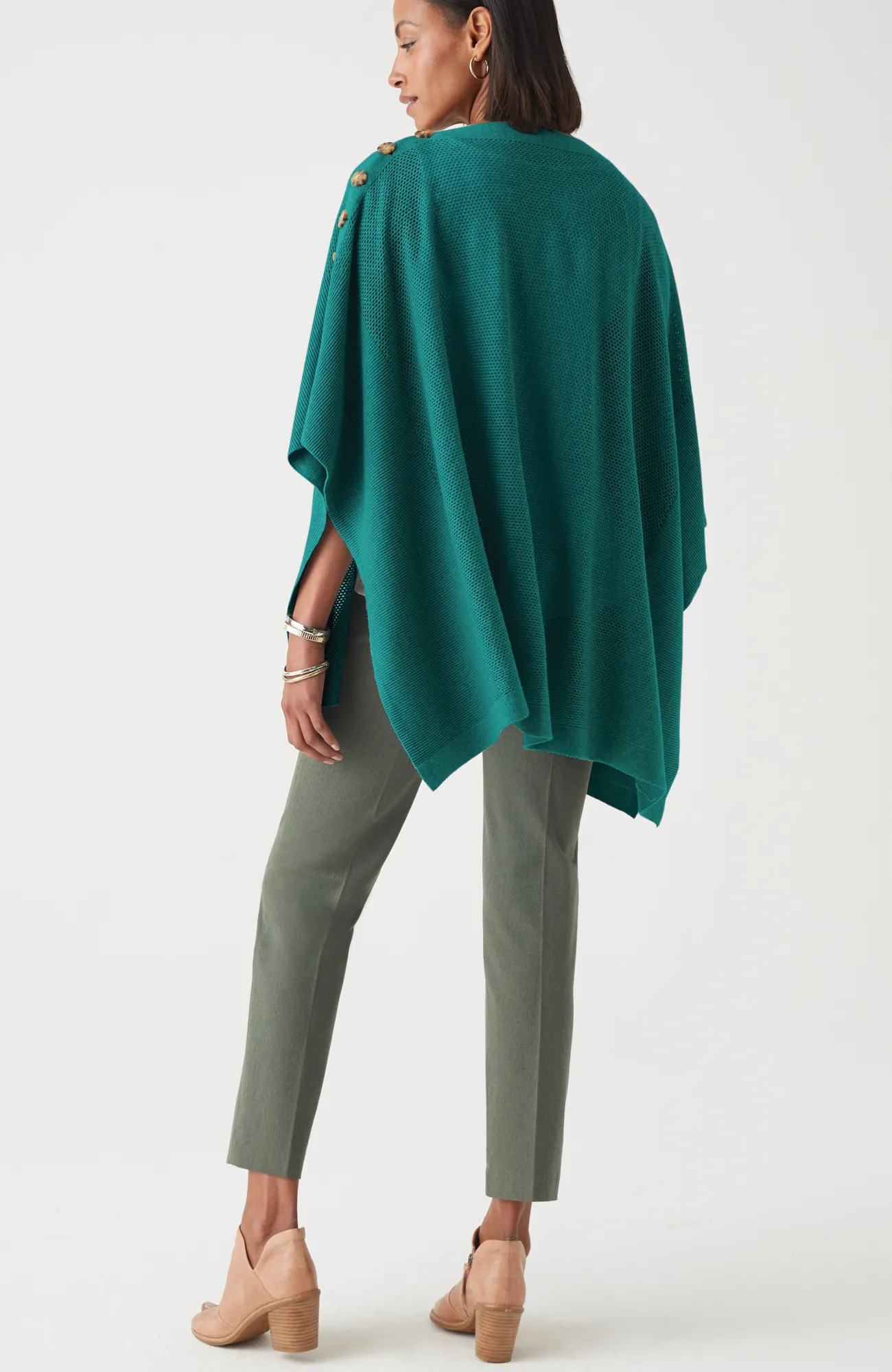 J.Jill Rib-Knit Two-Way Poncho New