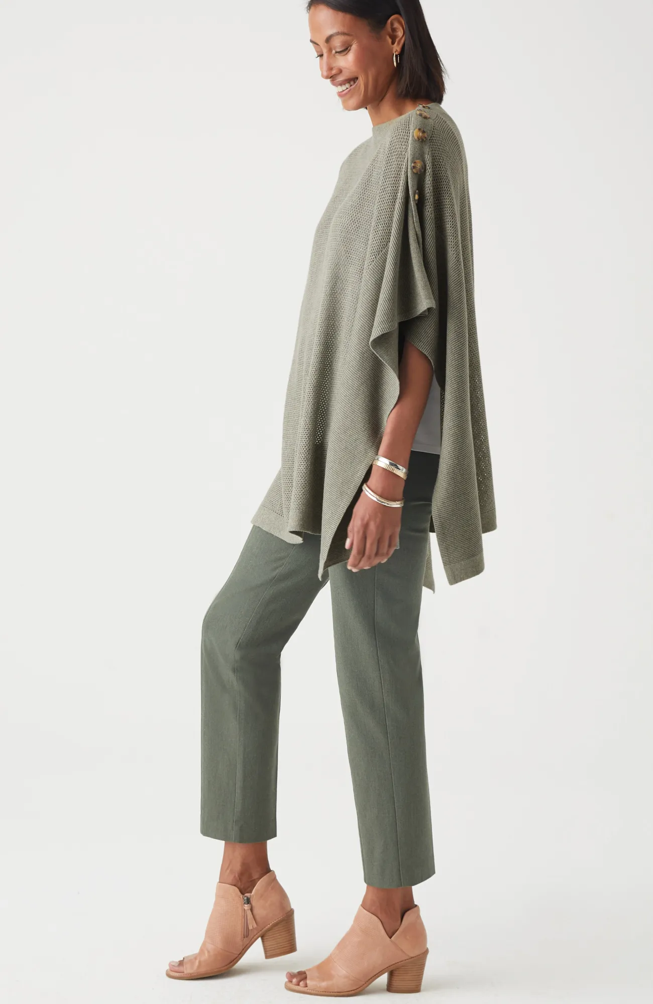 J.Jill Rib-Knit Two-Way Poncho New