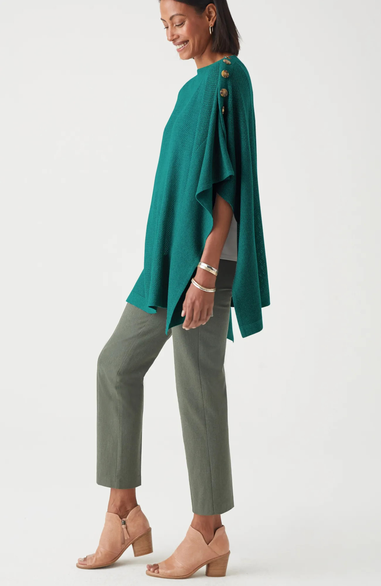 J.Jill Rib-Knit Two-Way Poncho New