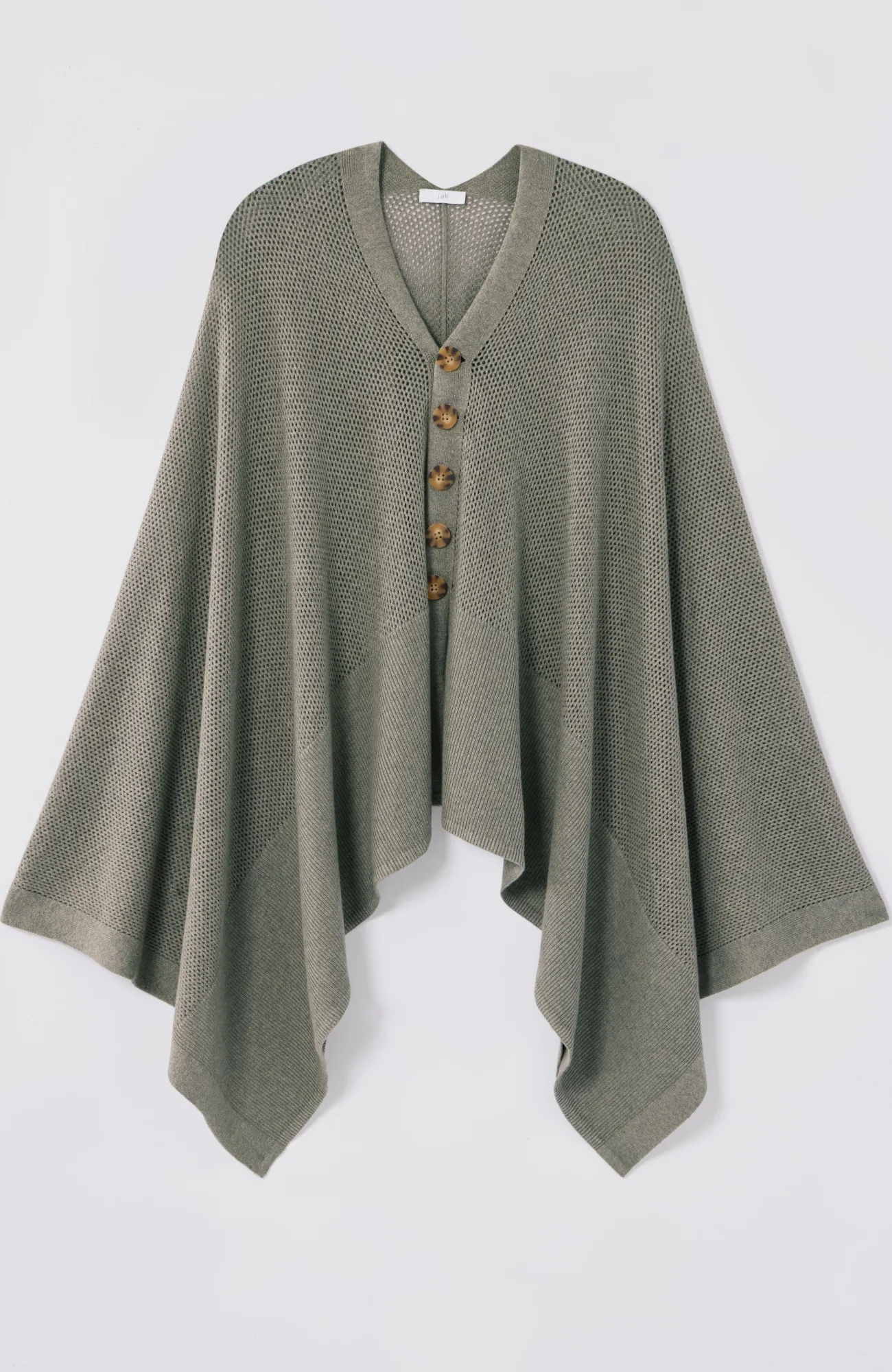 J.Jill Rib-Knit Two-Way Poncho New