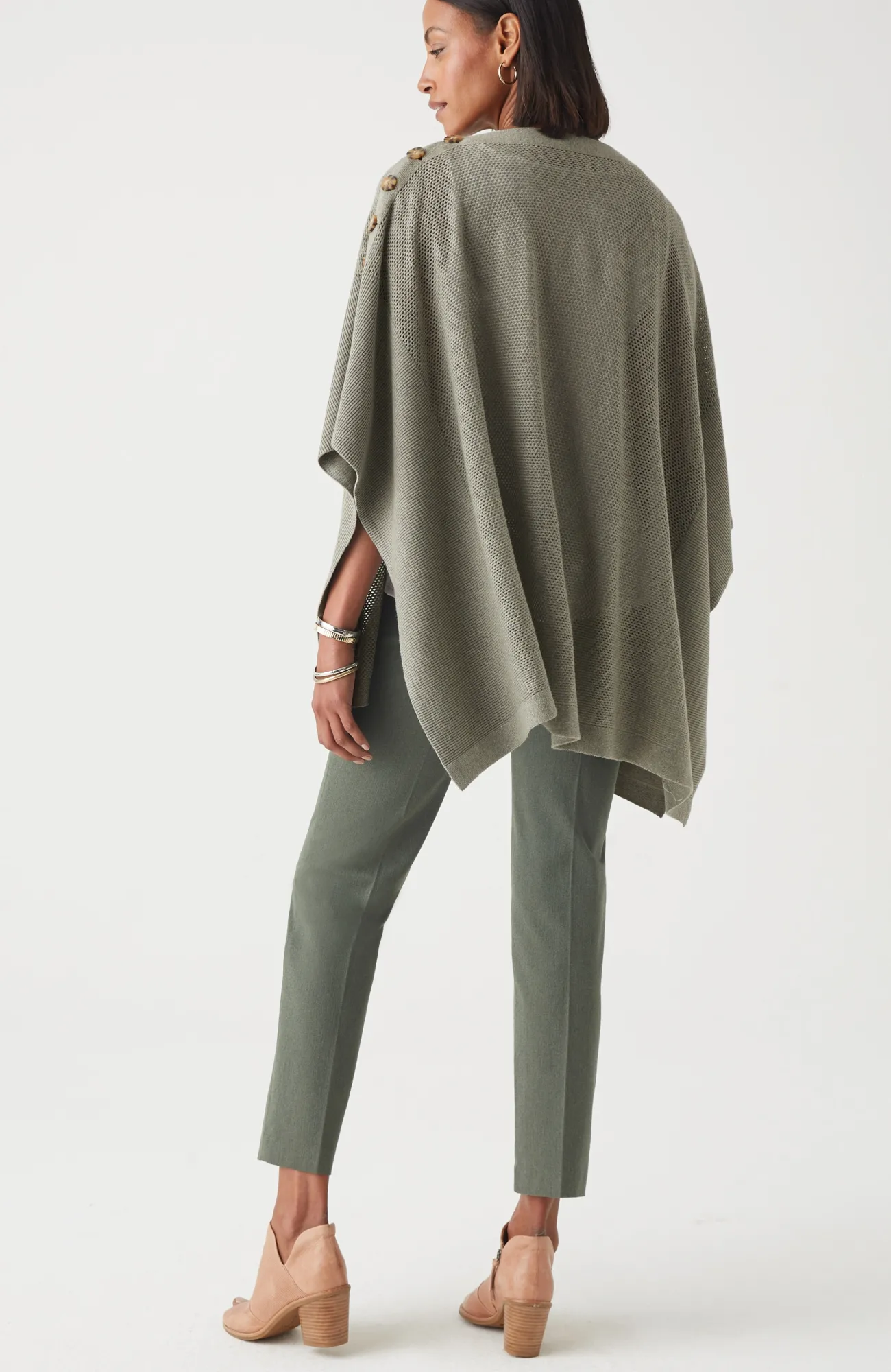 J.Jill Rib-Knit Two-Way Poncho New