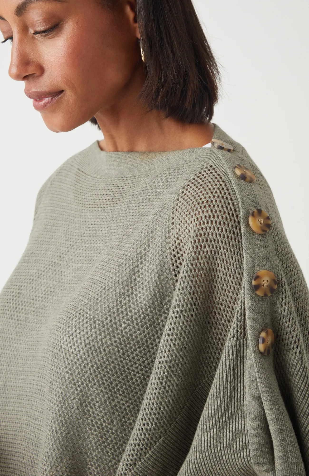 J.Jill Rib-Knit Two-Way Poncho New