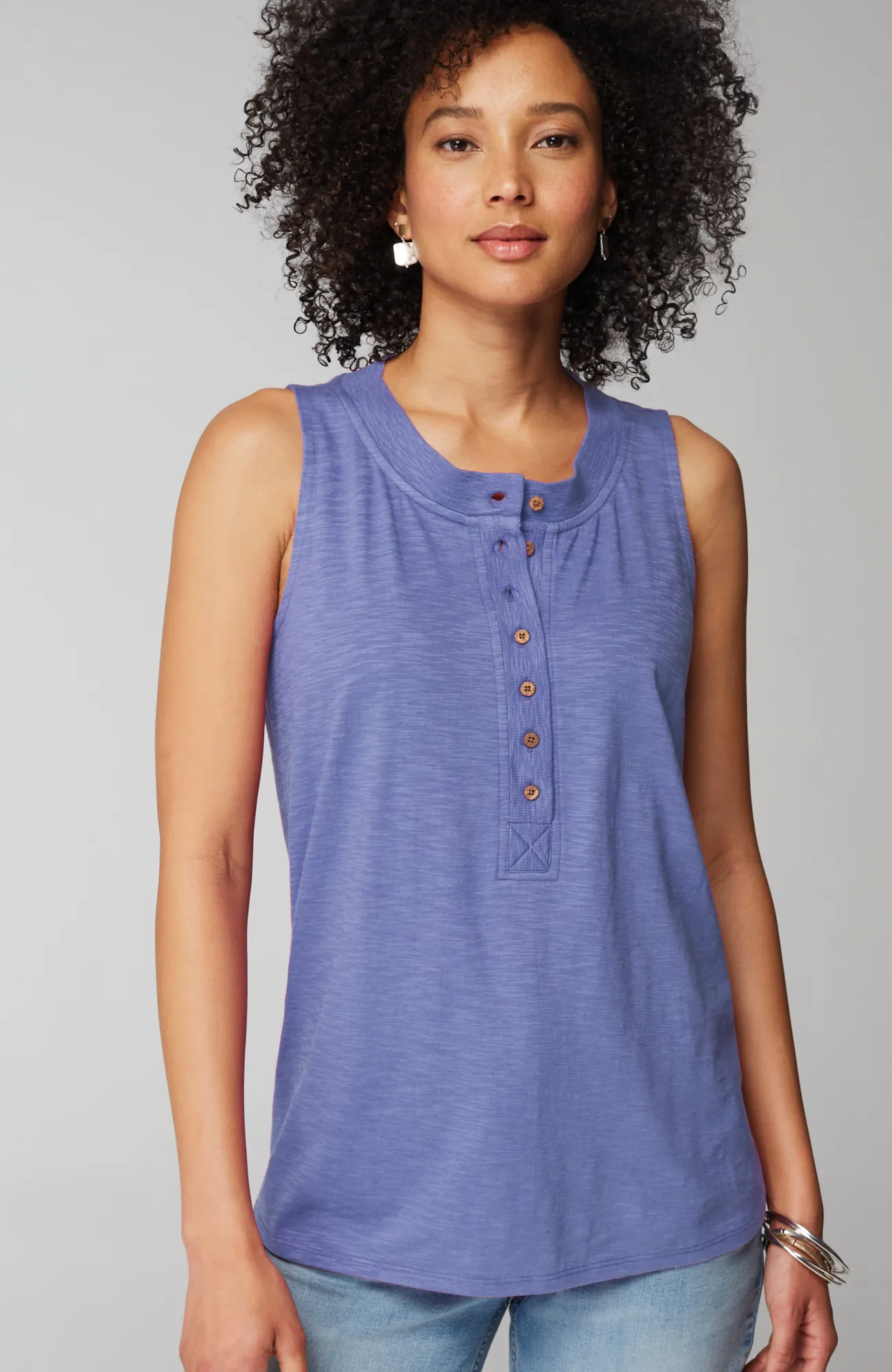 J.Jill Rib-Trim Henley Tank Online