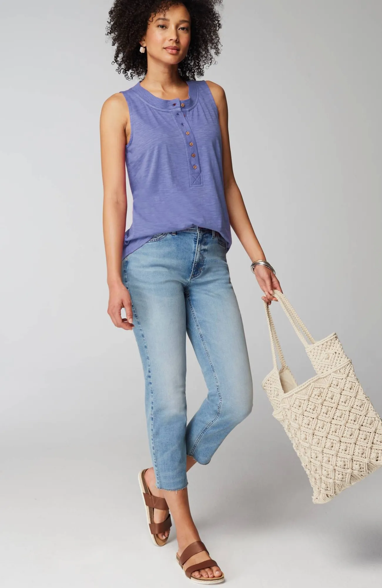 J.Jill Rib-Trim Henley Tank Online
