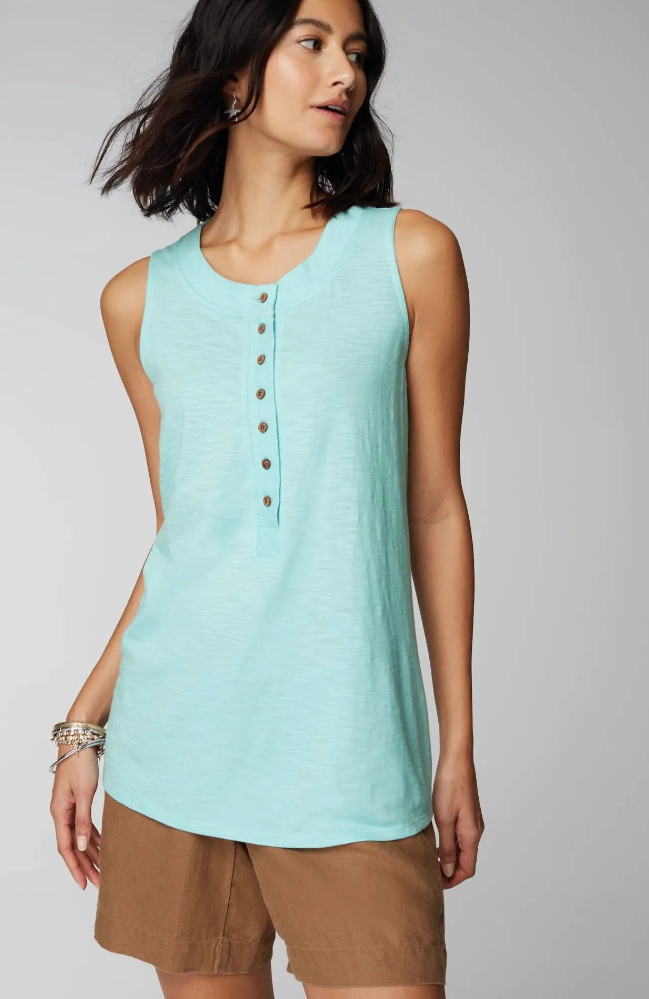 J.Jill Rib-Trim Henley Tank Online