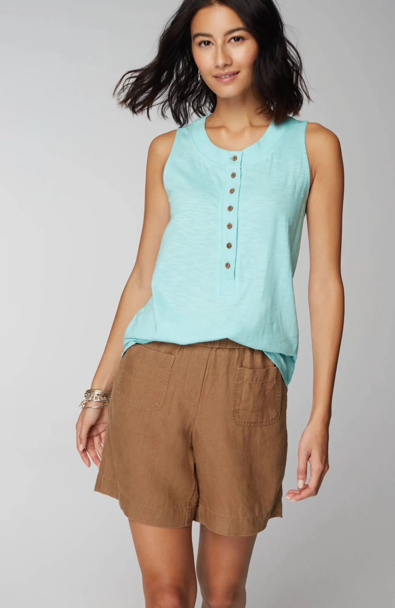 J.Jill Rib-Trim Henley Tank Online