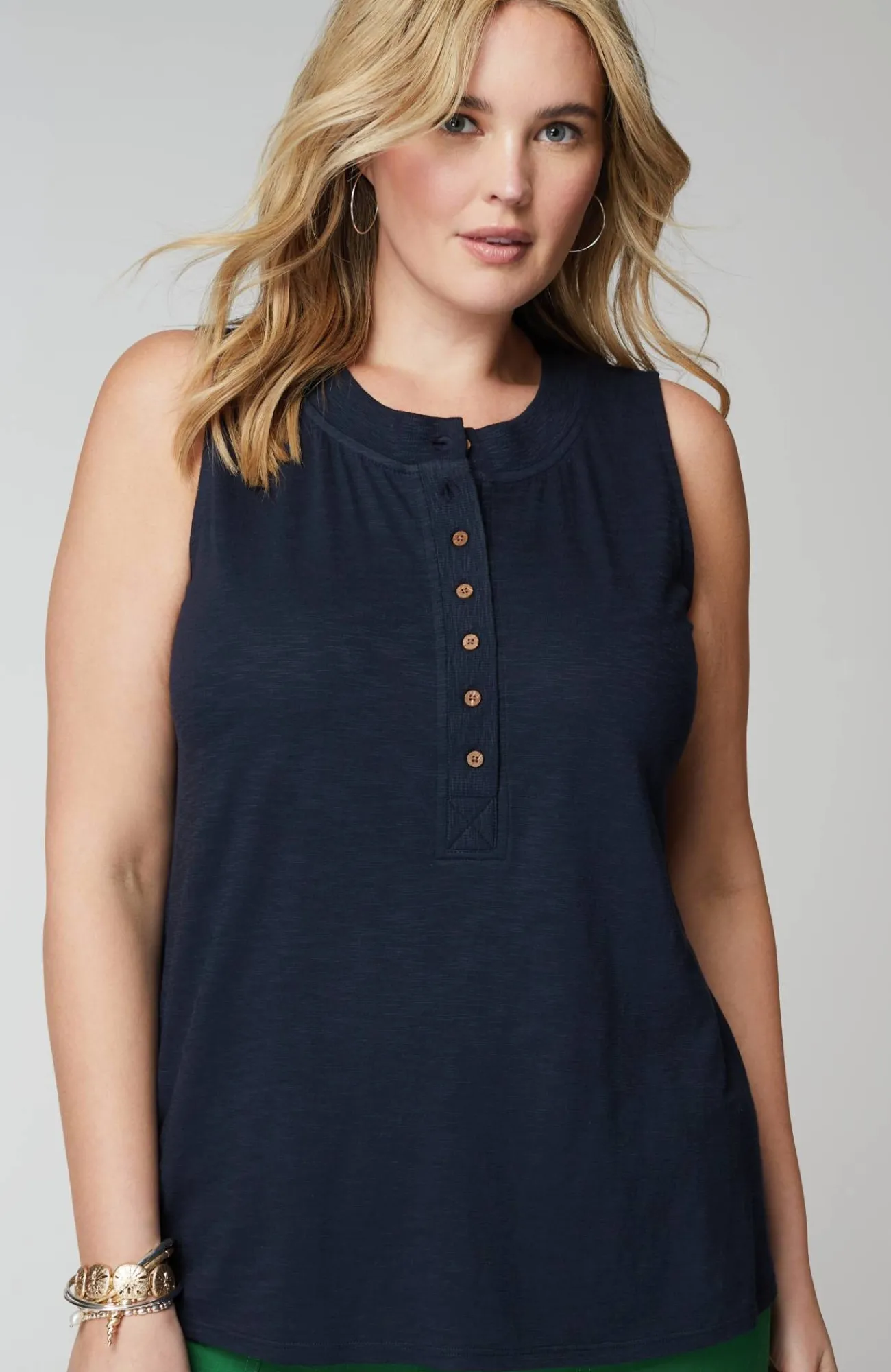 J.Jill Rib-Trim Henley Tank Online