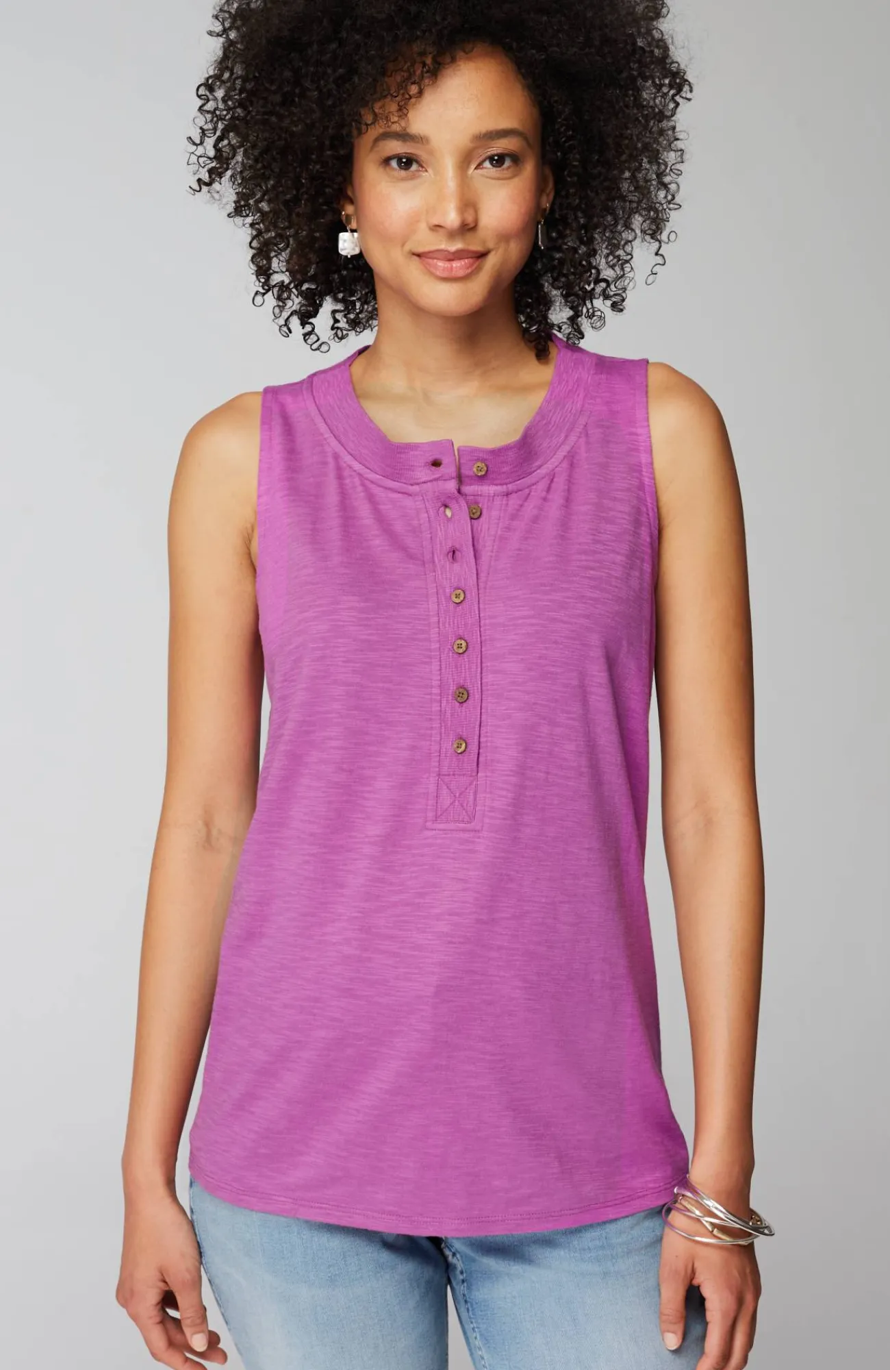 J.Jill Rib-Trim Henley Tank Online