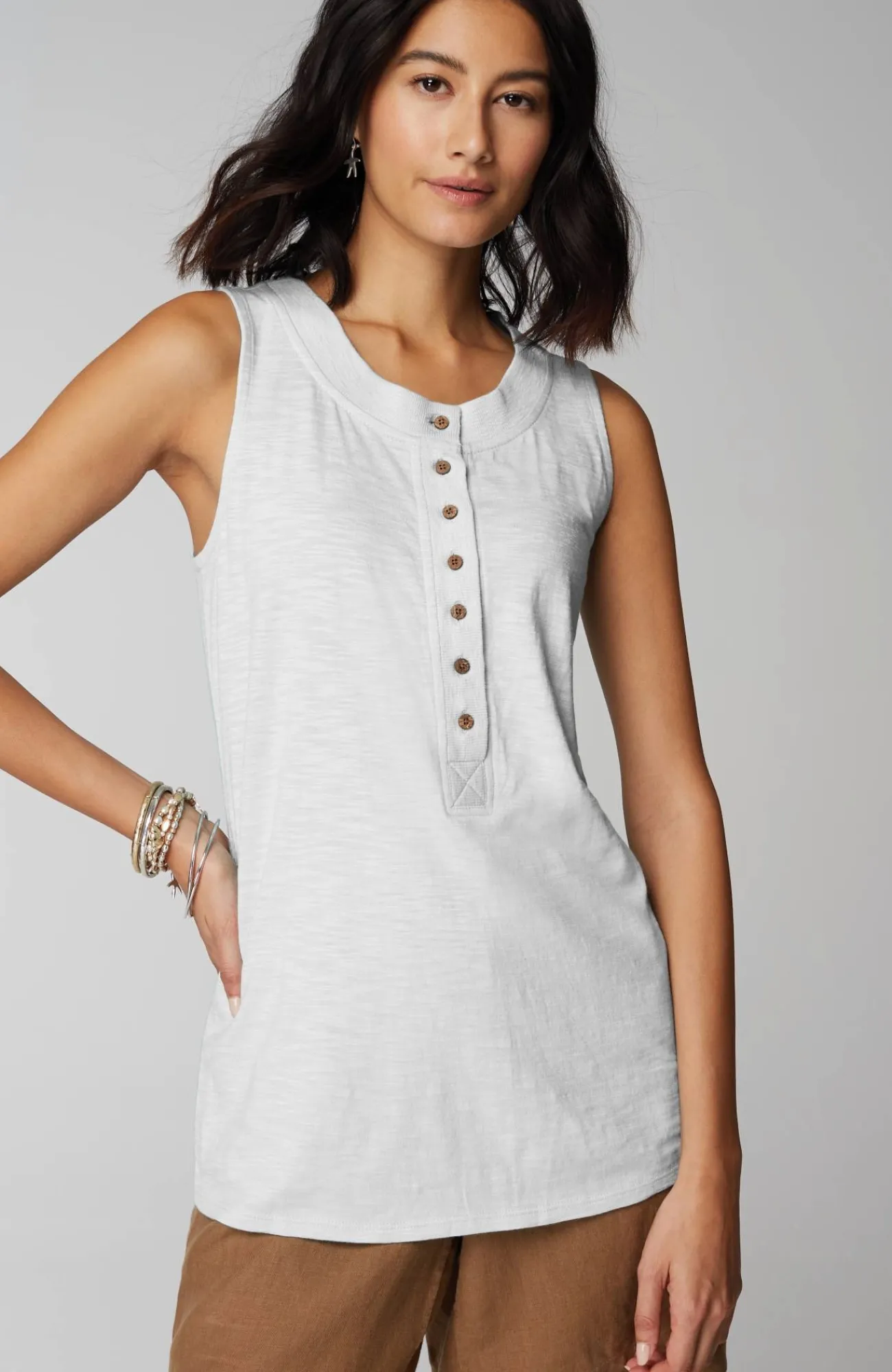 J.Jill Rib-Trim Henley Tank Online