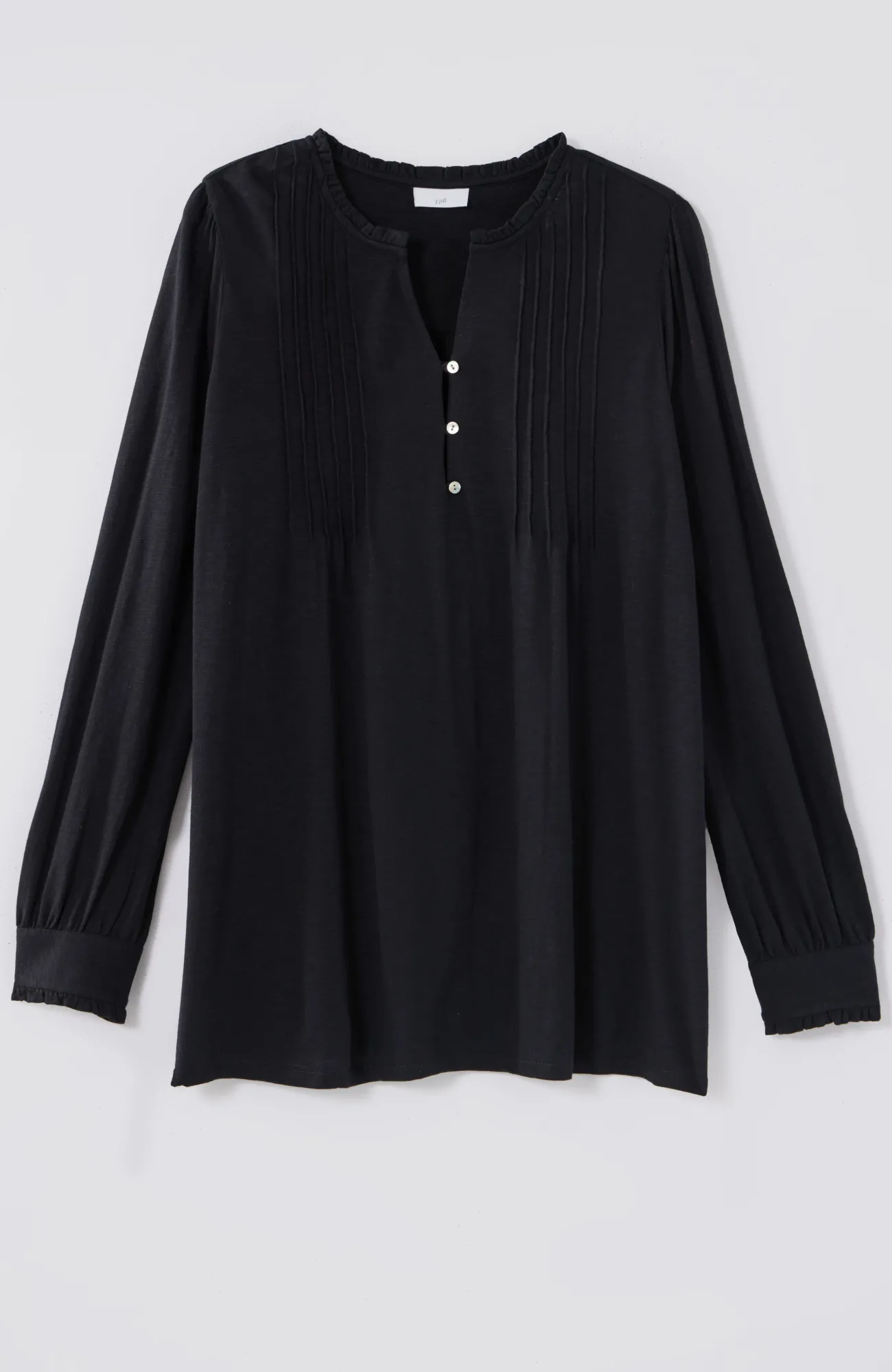J.Jill Ruffle-Trim Pintucked Tunic Amethyst Playful Ferns Cheap