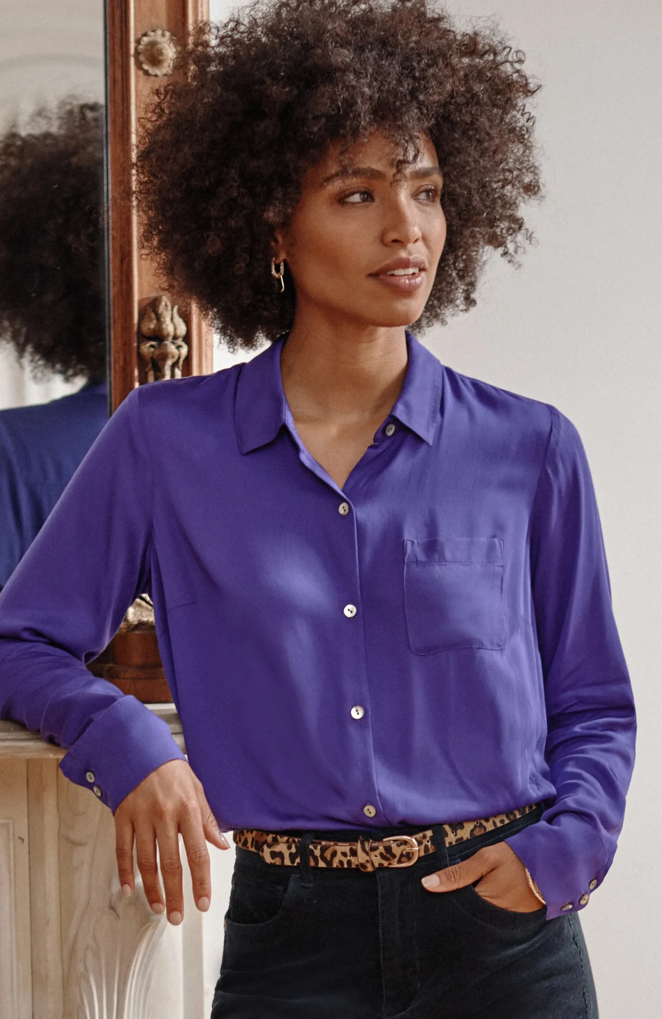 J.Jill Satin A-Line Shirt Cheap