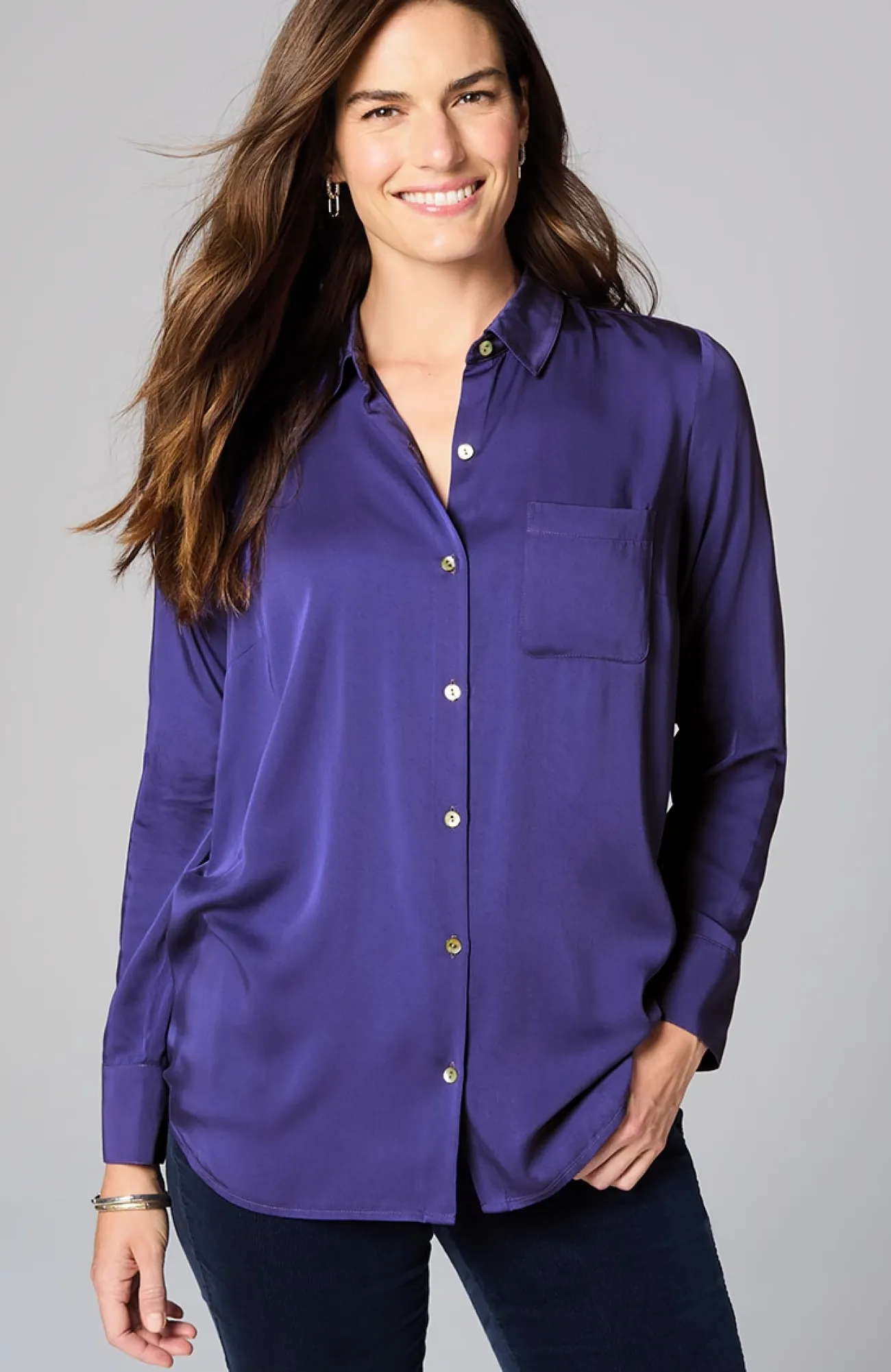 J.Jill Satin A-Line Shirt Cheap