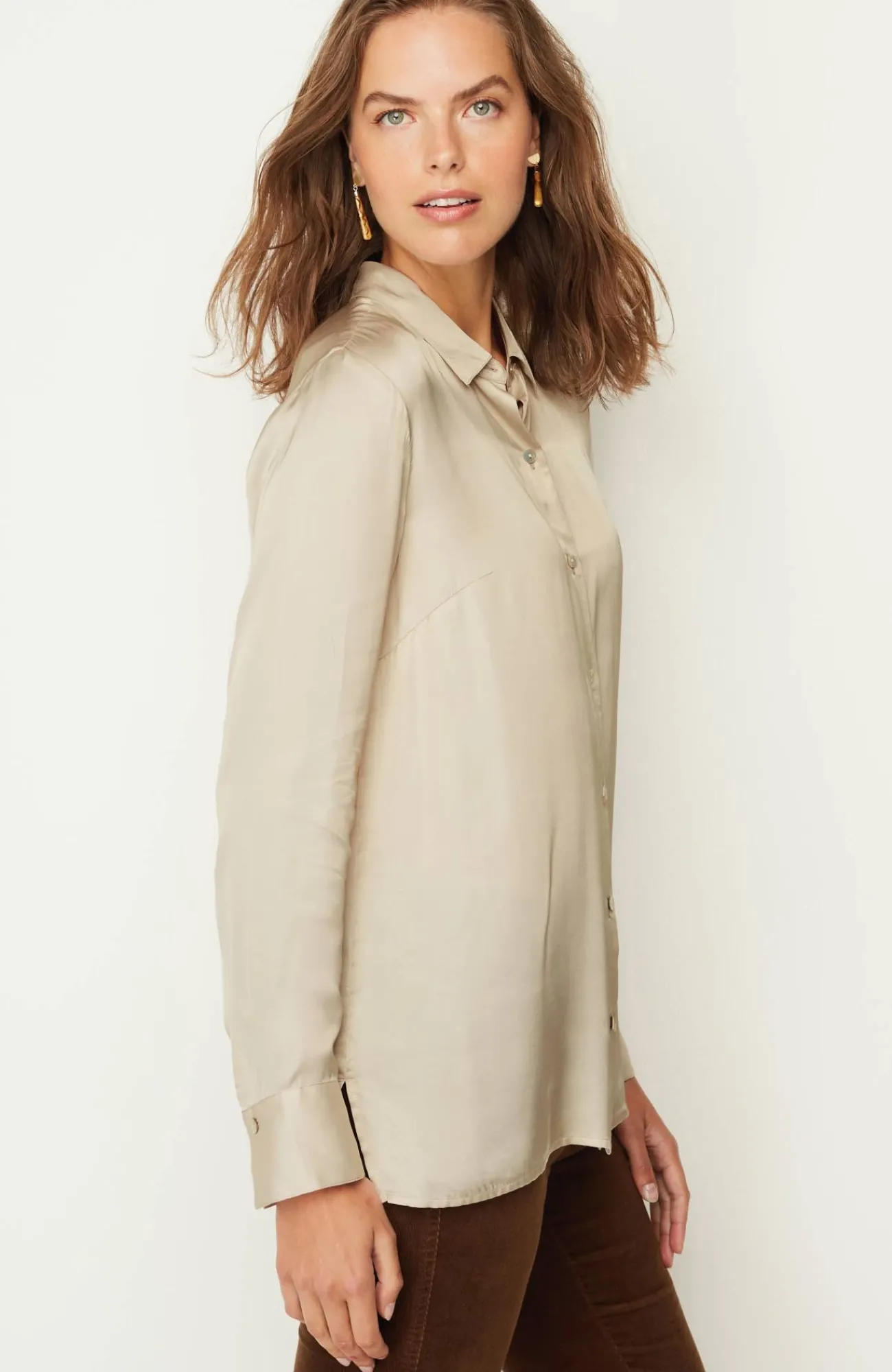 J.Jill Satin Button-Front Shirt Best Sale