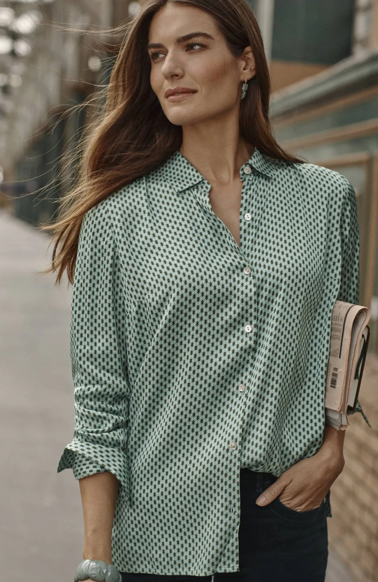 J.Jill Satin Button-Front Shirt Best Sale