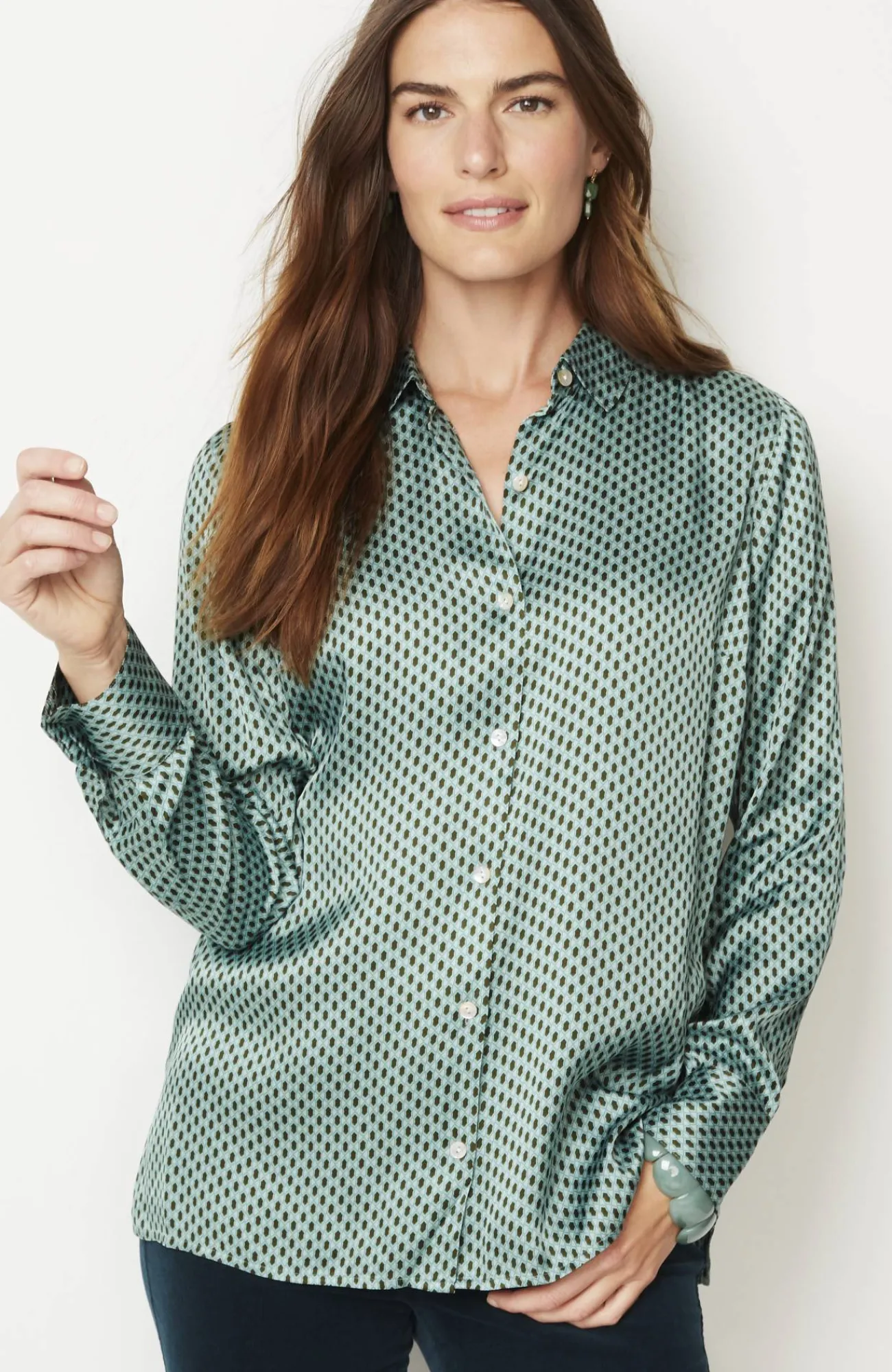 J.Jill Satin Button-Front Shirt Best Sale