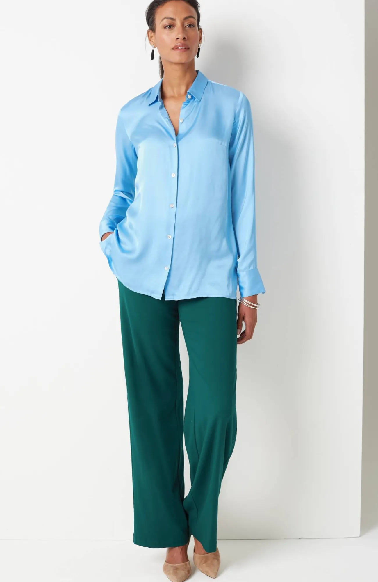 J.Jill Satin Button-Front Shirt Best Sale