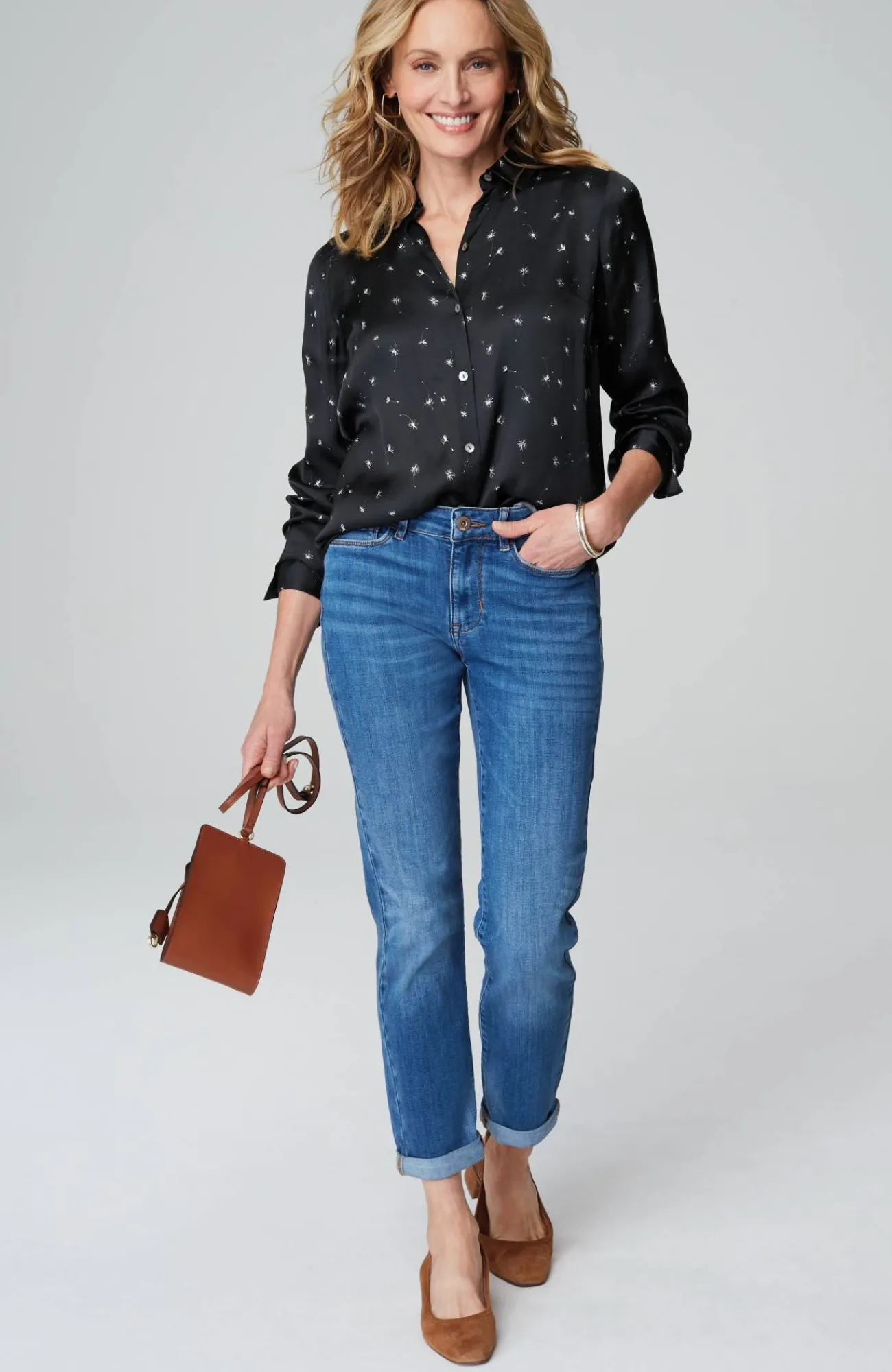 J.Jill Satin Button-Front Shirt Best Sale