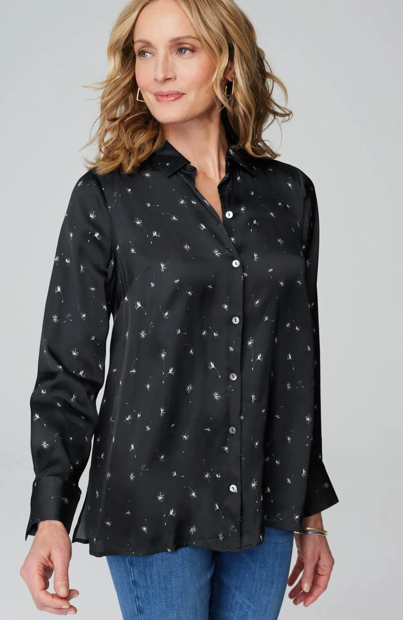 J.Jill Satin Button-Front Shirt Best Sale