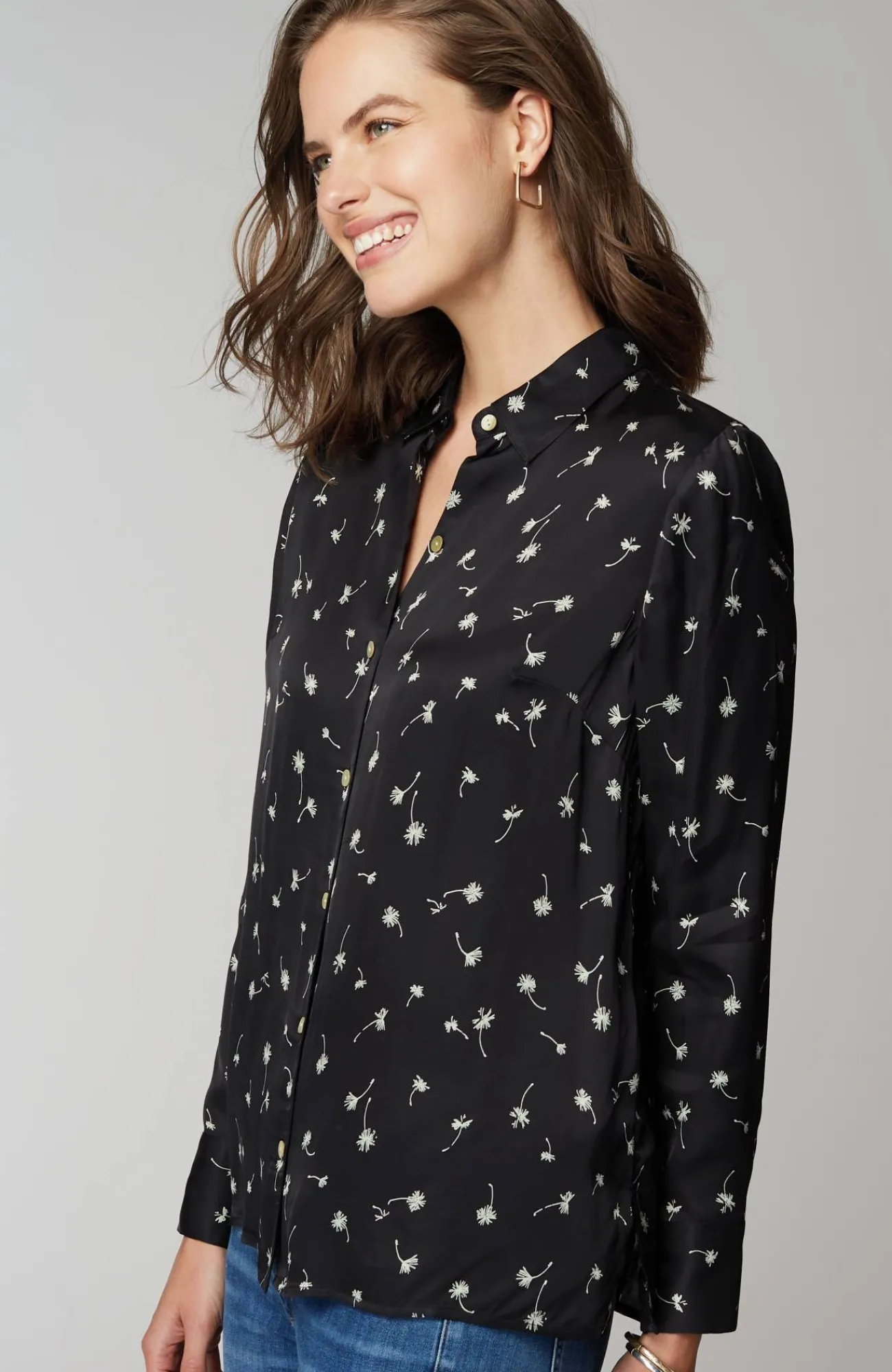 J.Jill Satin Button-Front Shirt Best Sale