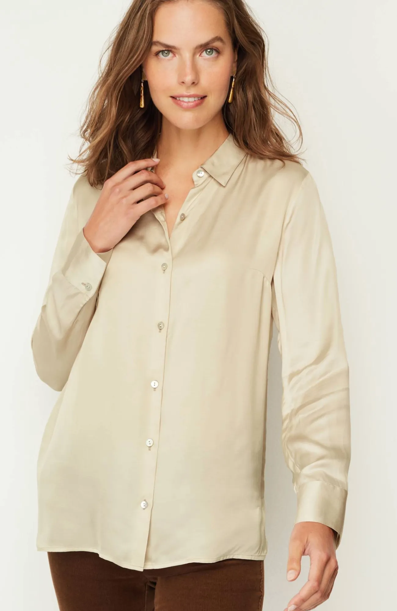 J.Jill Satin Button-Front Shirt Best Sale