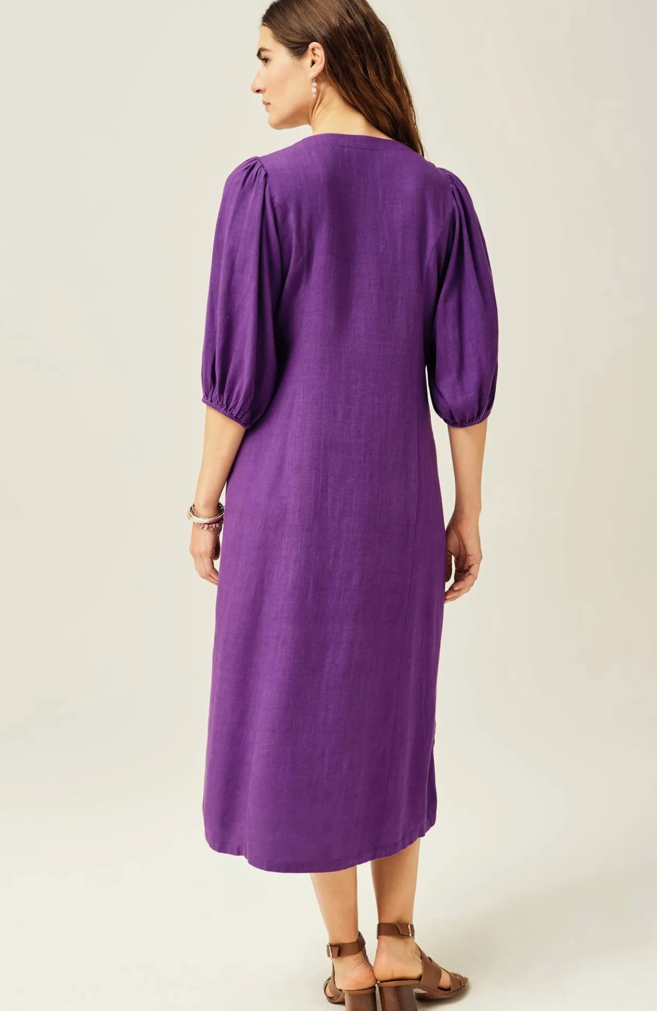 J.Jill Seamed Button-Front Midi Dress Gem Shop