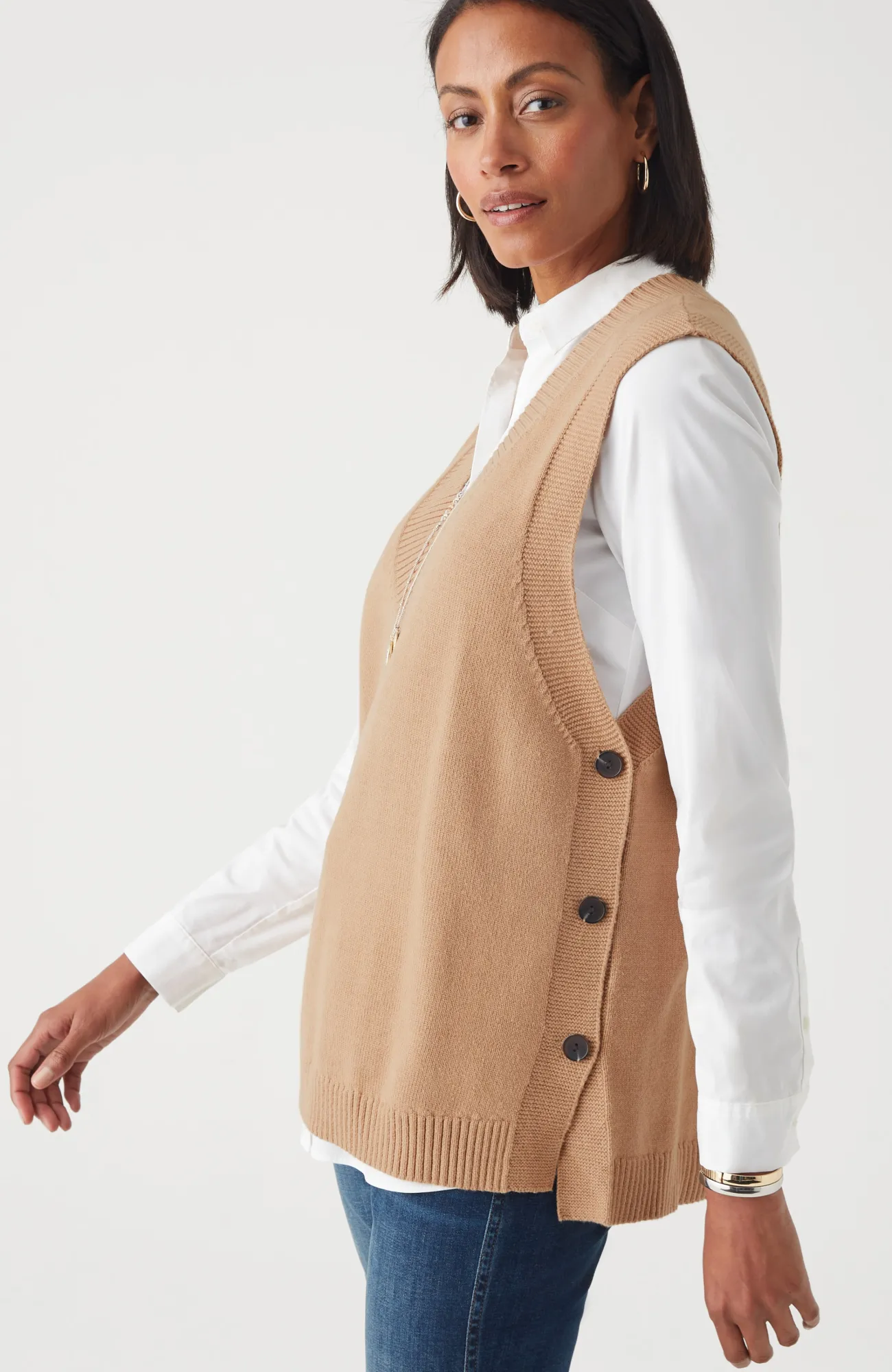 J.Jill Side-Button Vest Best