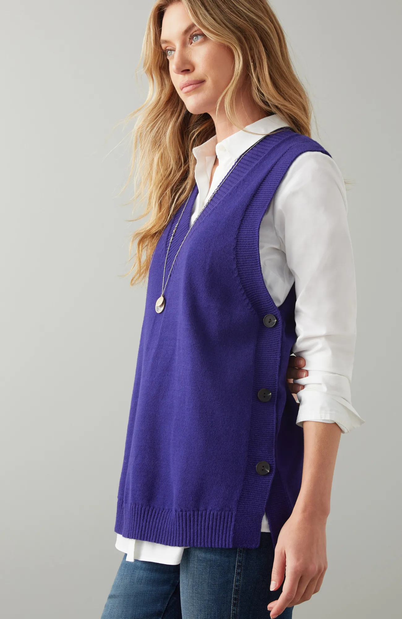 J.Jill Side-Button Vest Best