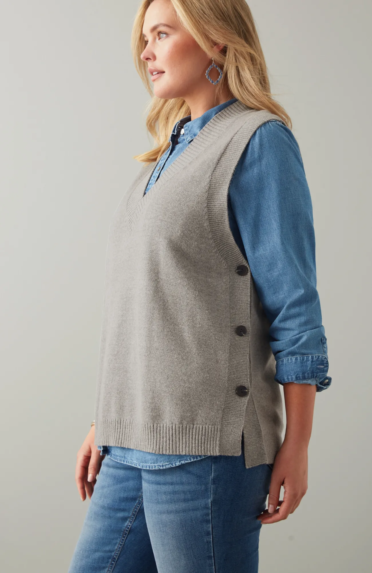 J.Jill Side-Button Vest Best