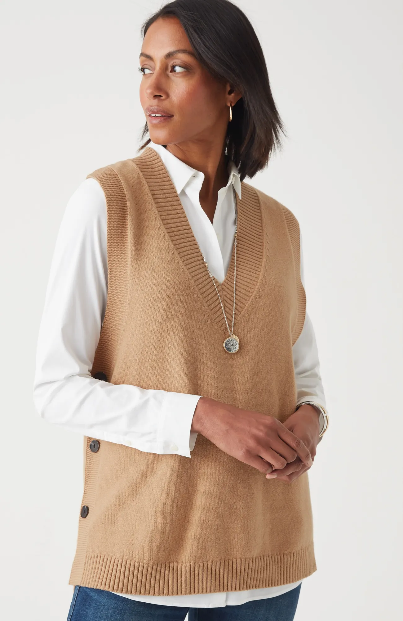 J.Jill Side-Button Vest Best