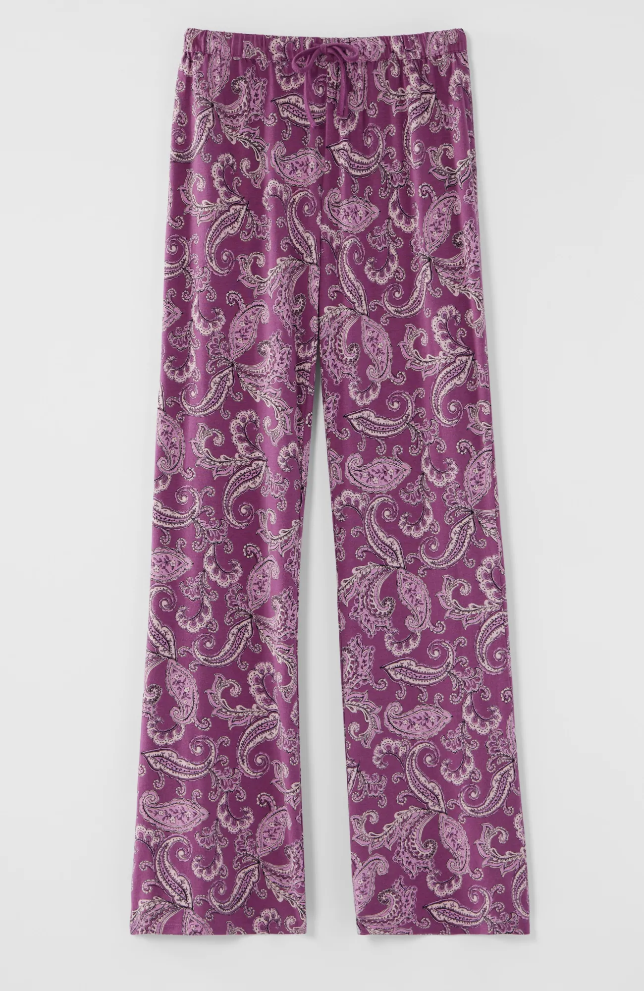 J.Jill Sleep Ultrasoft Flare-Leg Pants Berry Blush Tonal Paisley Cheap