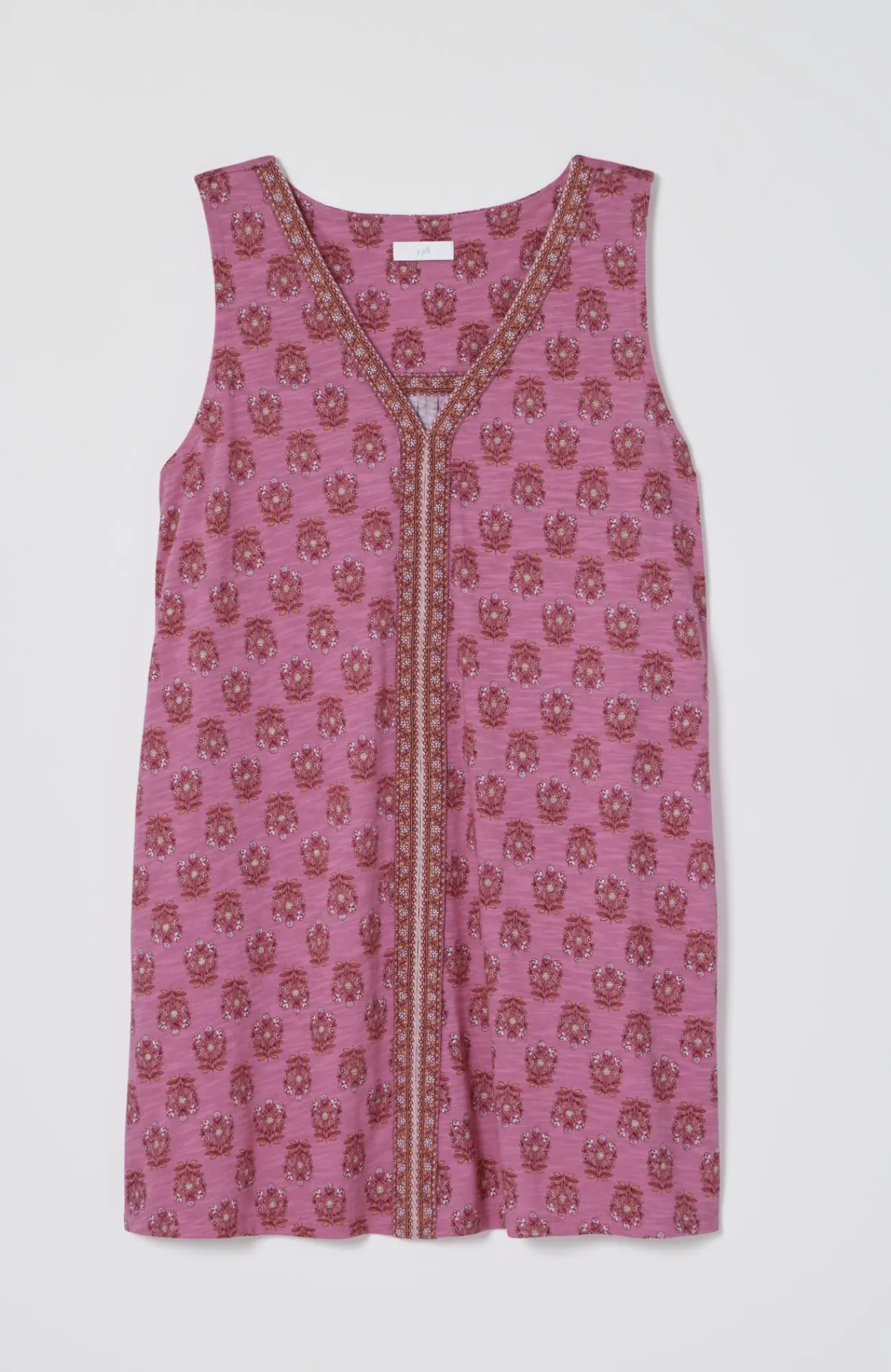 J.Jill Sleeveless Border-Printed Tunic Light Flamingo Decorative Stamp Mix Fashion
