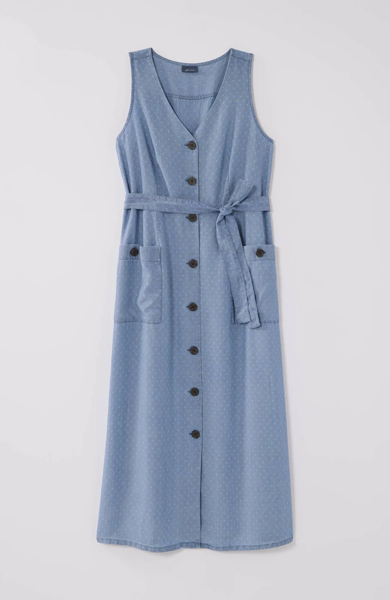 J.Jill Sleeveless Button-Front Dress Blue Dunes Wash Sale