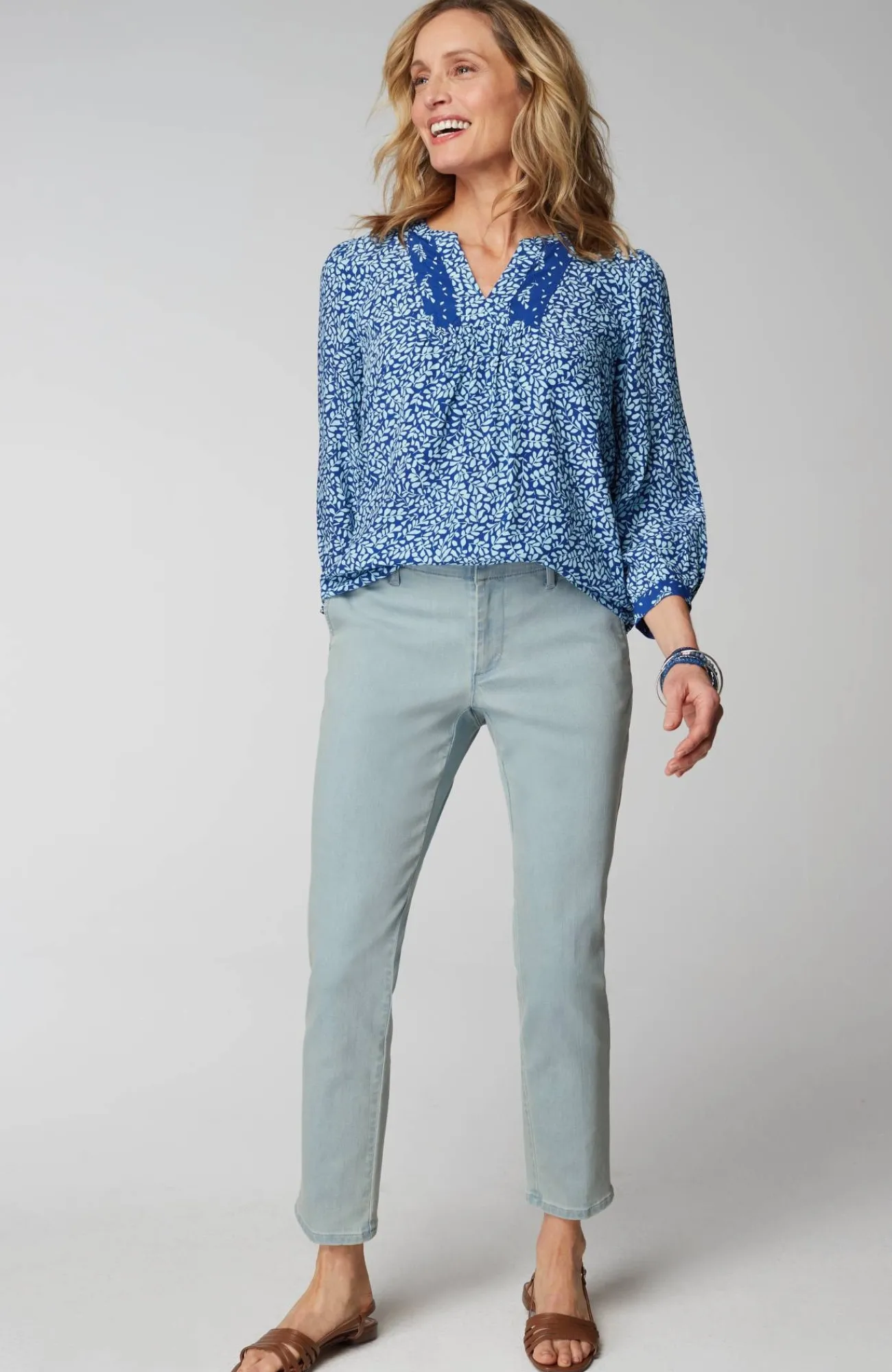 J.Jill Slim-Leg Denim Trousers Libson Wash Outlet