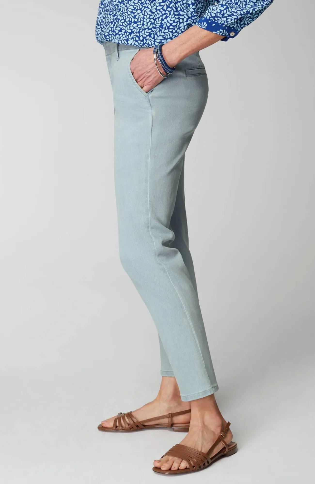 J.Jill Slim-Leg Denim Trousers Libson Wash Outlet