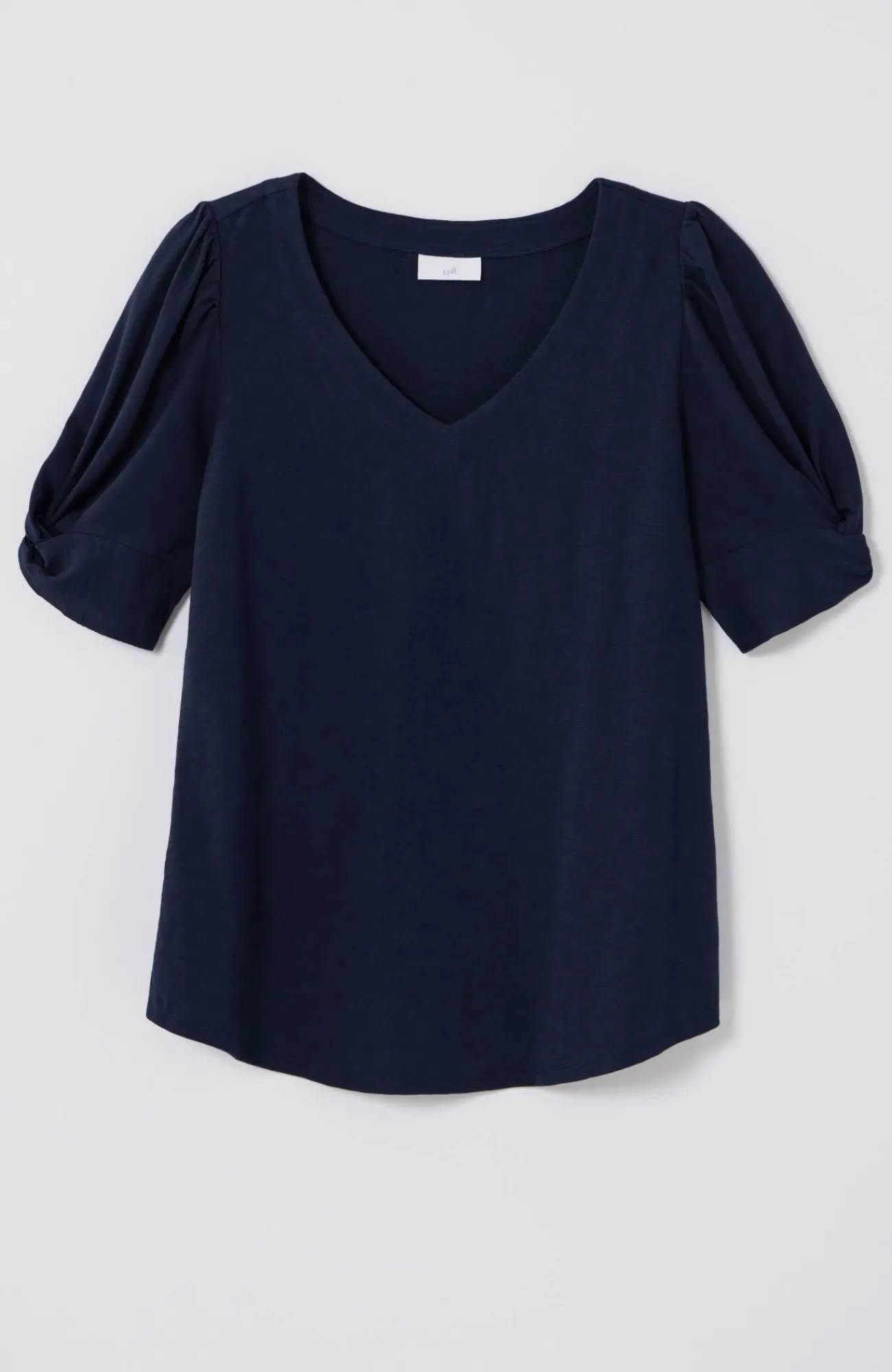 J.Jill Slub-Knit Twist-Sleeve Tee New