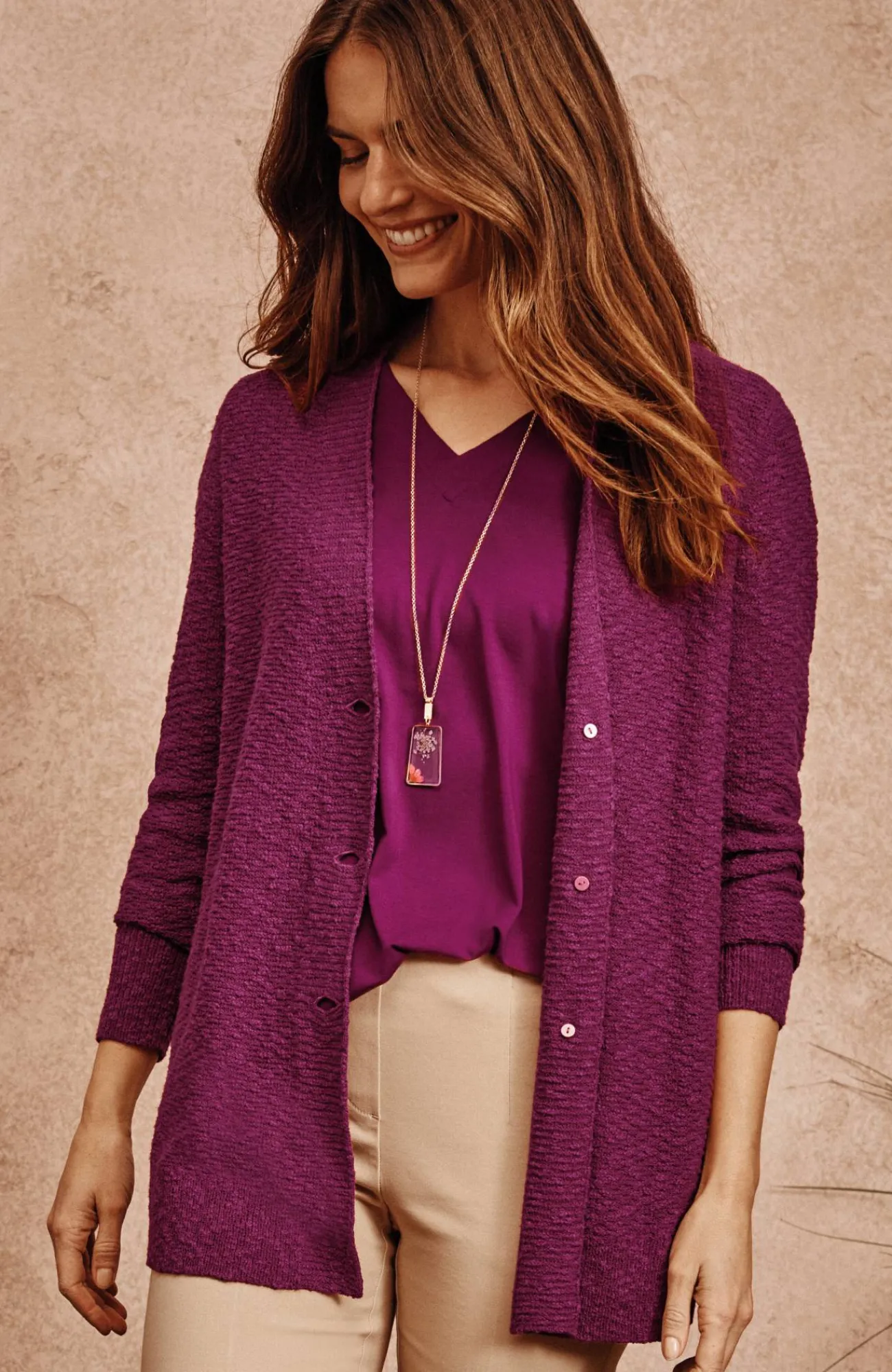 J.Jill Slub-Textured Button-Front Cardi Fashion