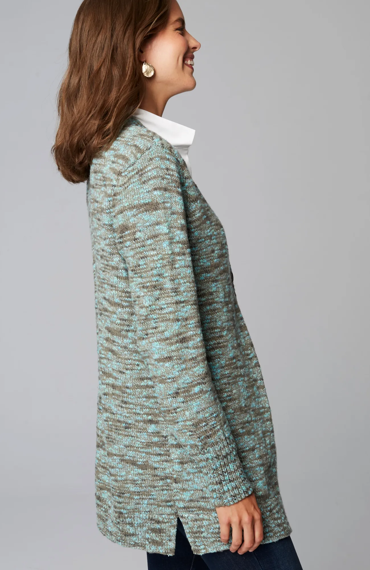 J.Jill Slub-Textured Space-Dyed Cardi Best
