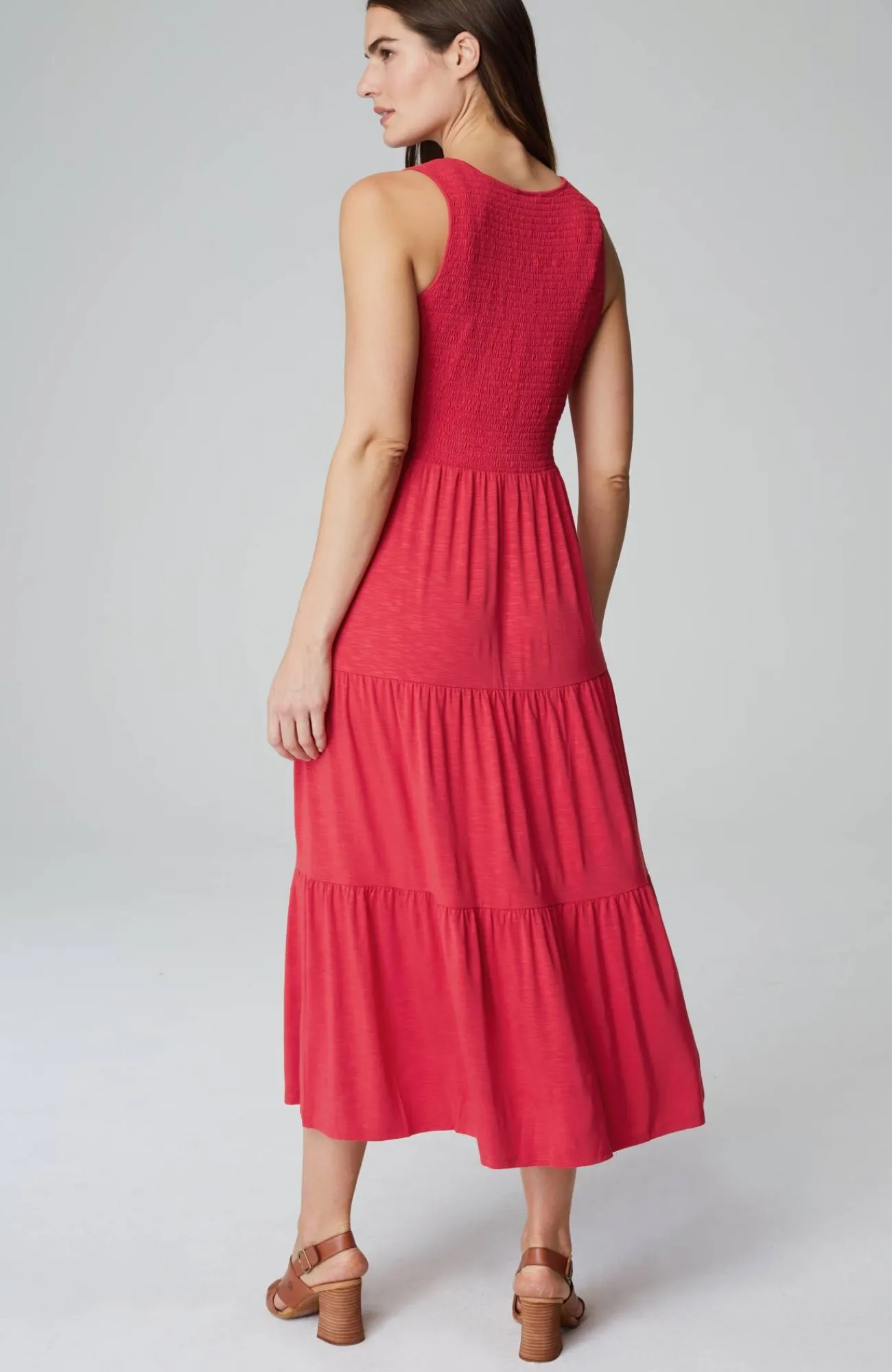 J.Jill Smocked Tiered Midi Dress Cheap