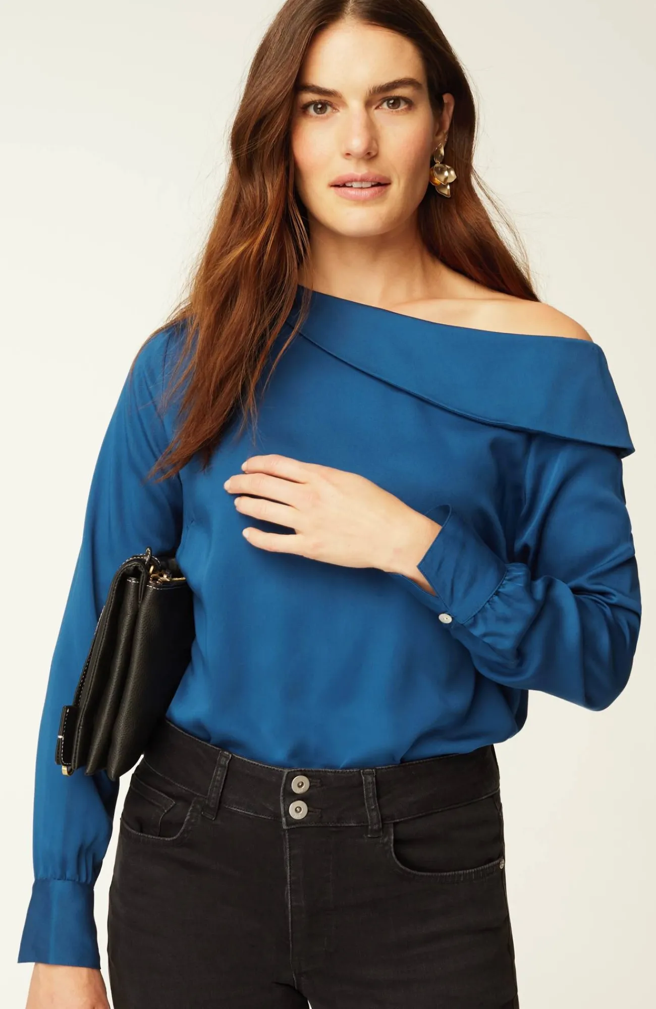 J.Jill Soft Luxe One-Shoulder Top Oceanic Outlet