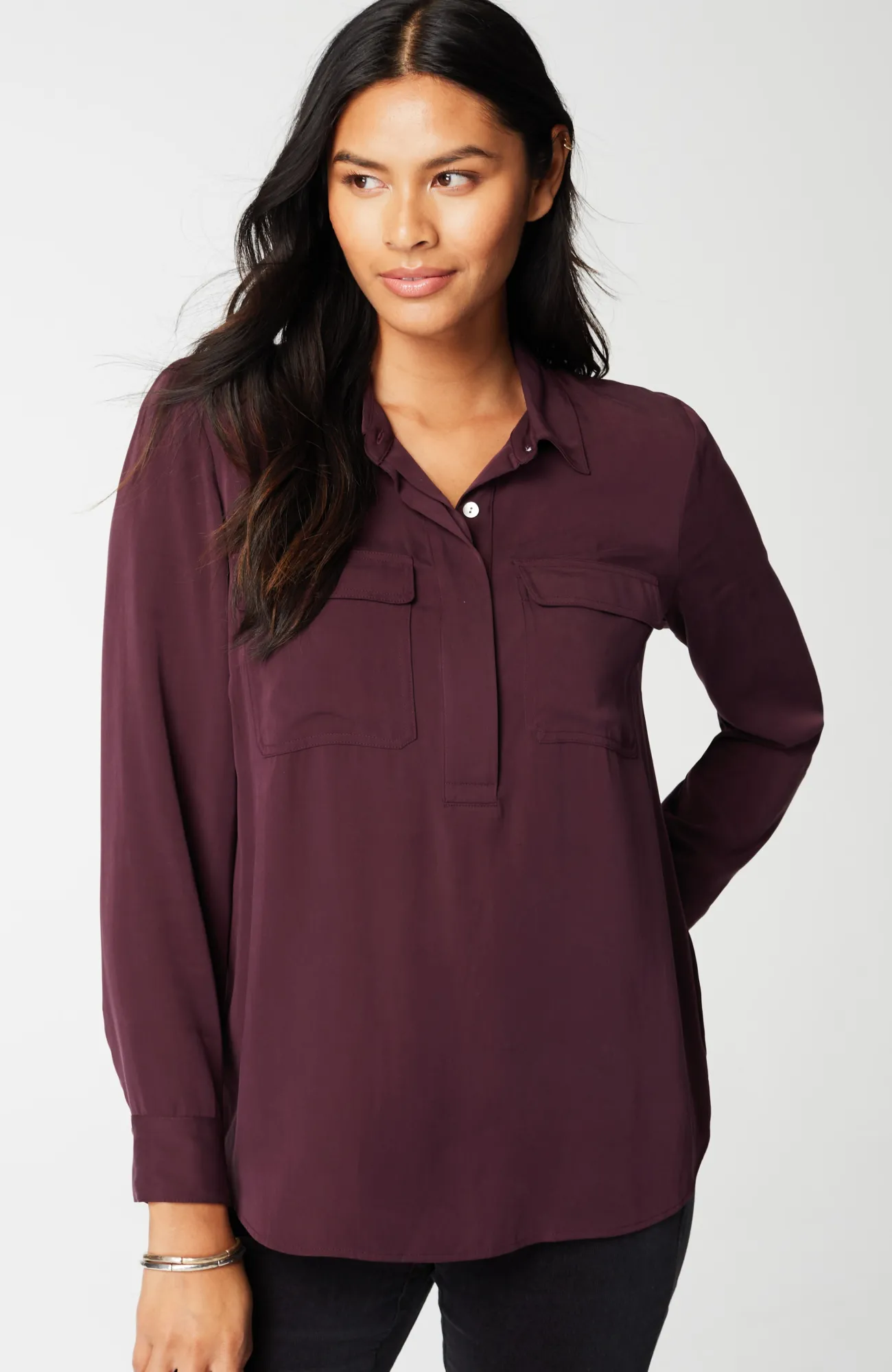 J.Jill Soft Luxe Utility Popover Vicuna Whimsical Woodland Online