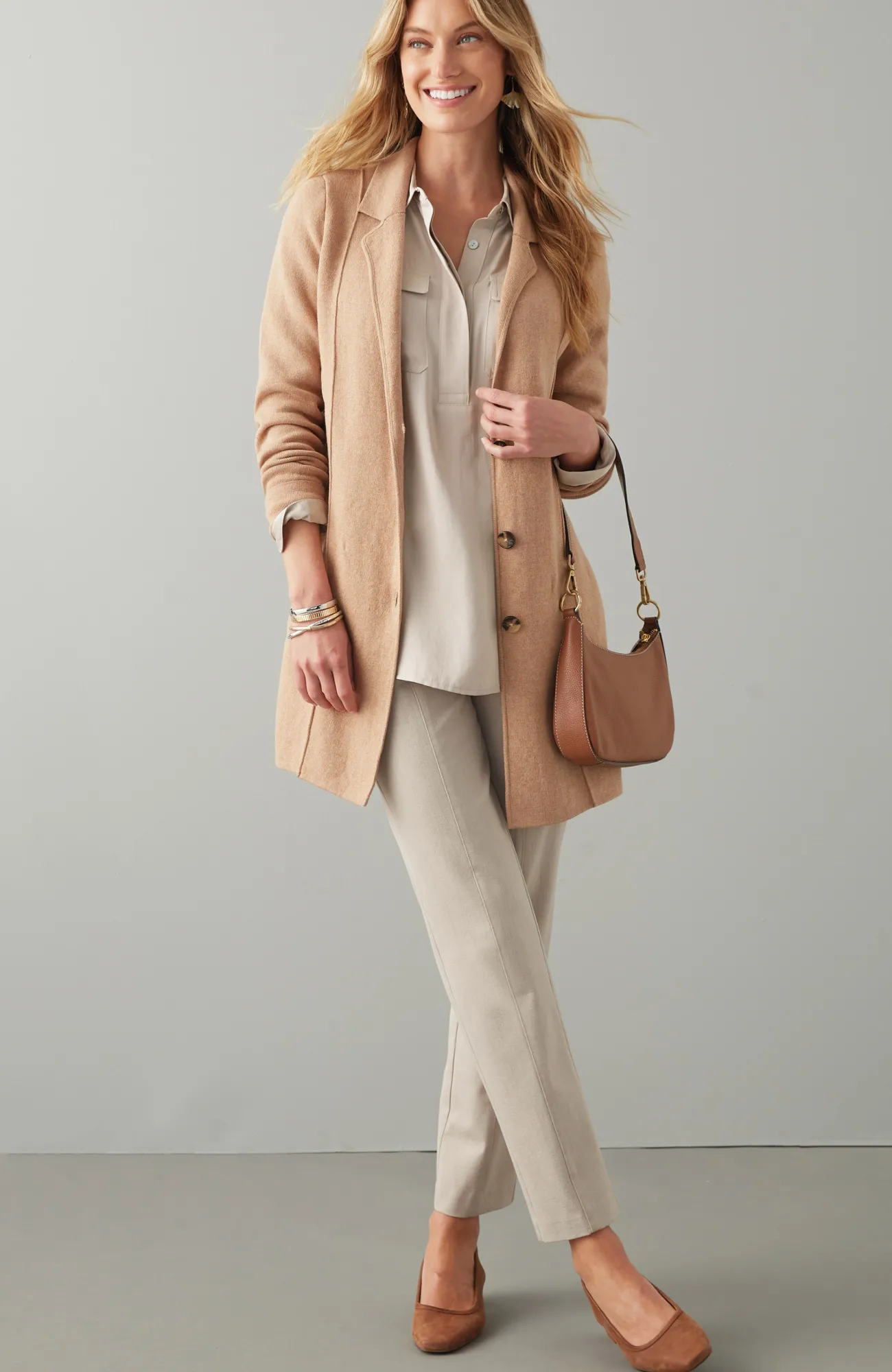 J.Jill Soft Luxe Utility Popover Vicuna Whimsical Woodland Online