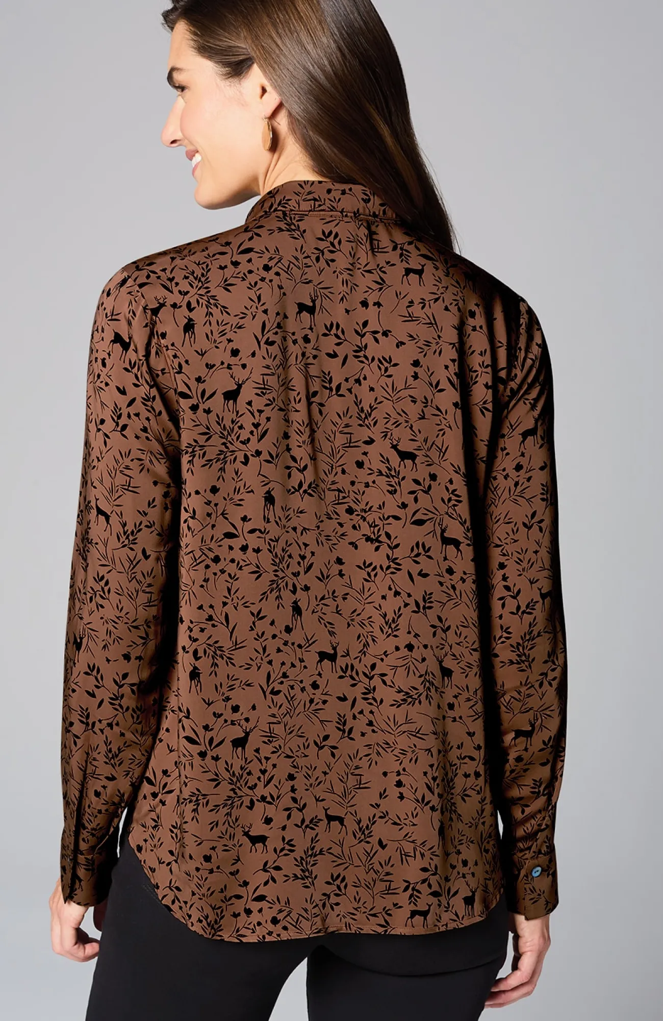 J.Jill Soft Luxe Utility Popover Vicuna Whimsical Woodland Online