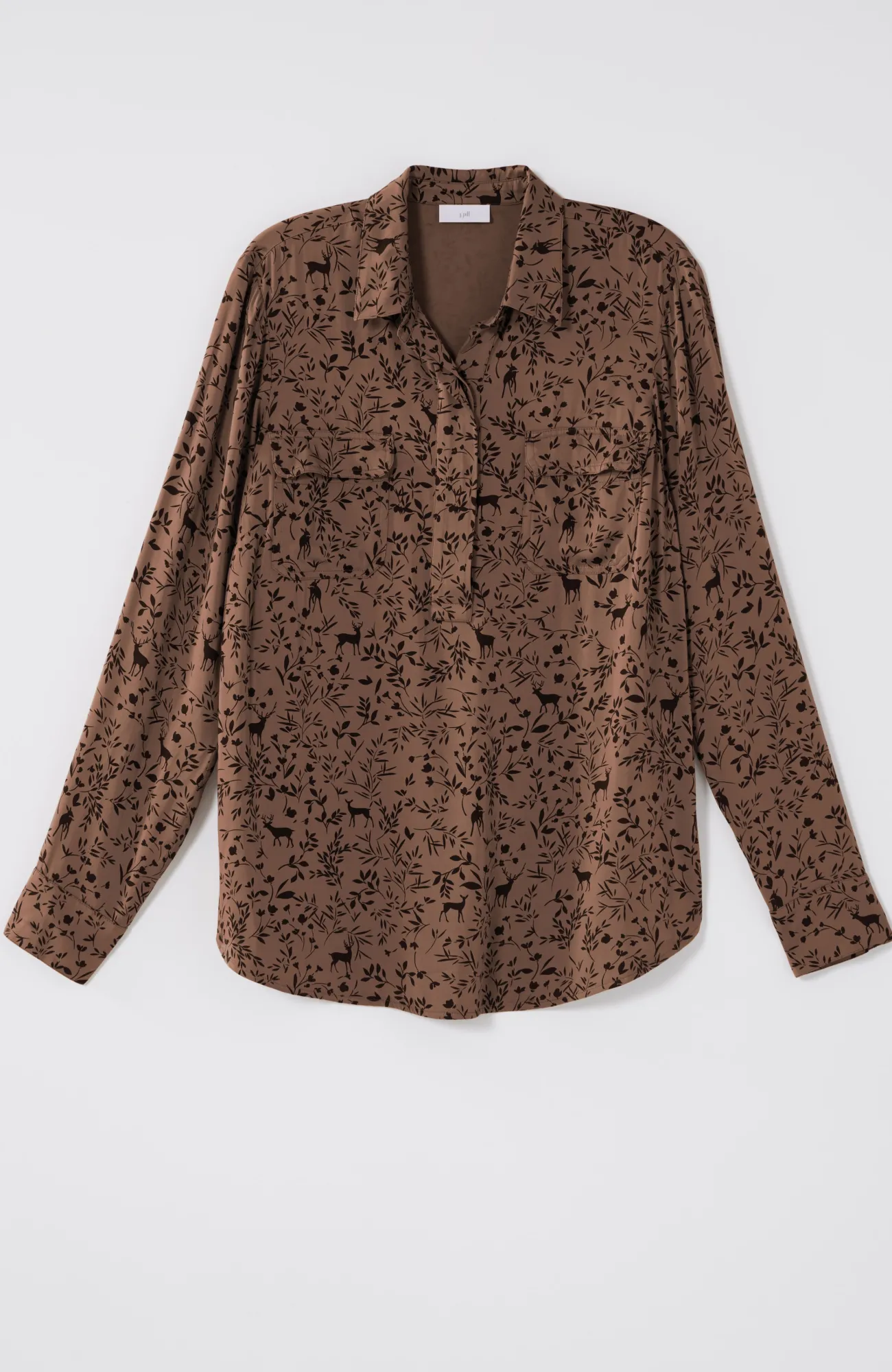 J.Jill Soft Luxe Utility Popover Vicuna Whimsical Woodland Online
